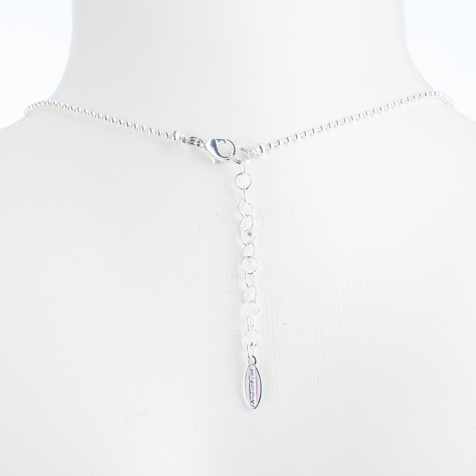 "Mandala" short necklace, dainty, with glass pendant, chandelier light