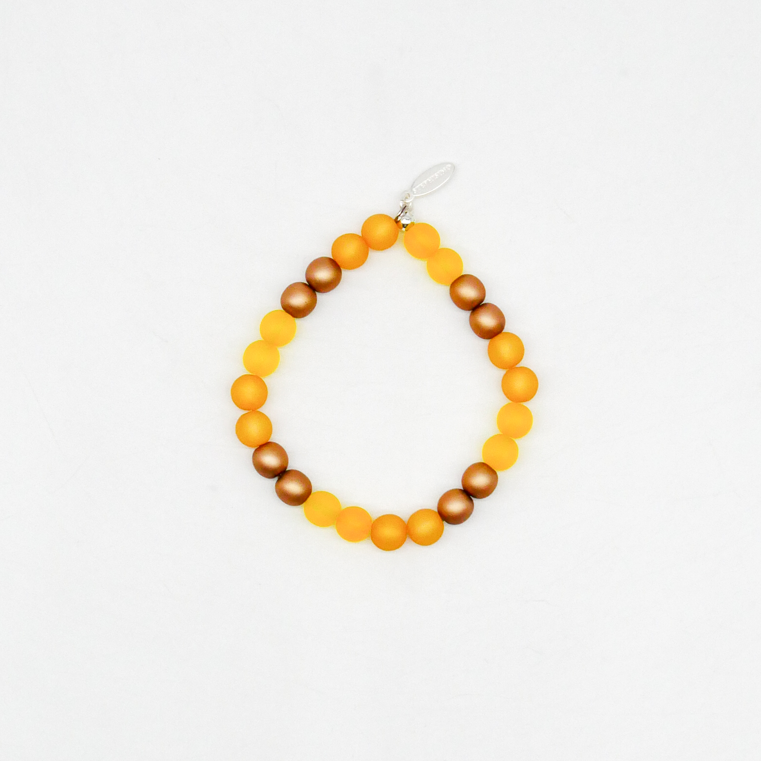  Color Explosion, Armband auf Gummi Ø 8 mm, Glas- und Polaris Perlen, Sonne gold-gelb