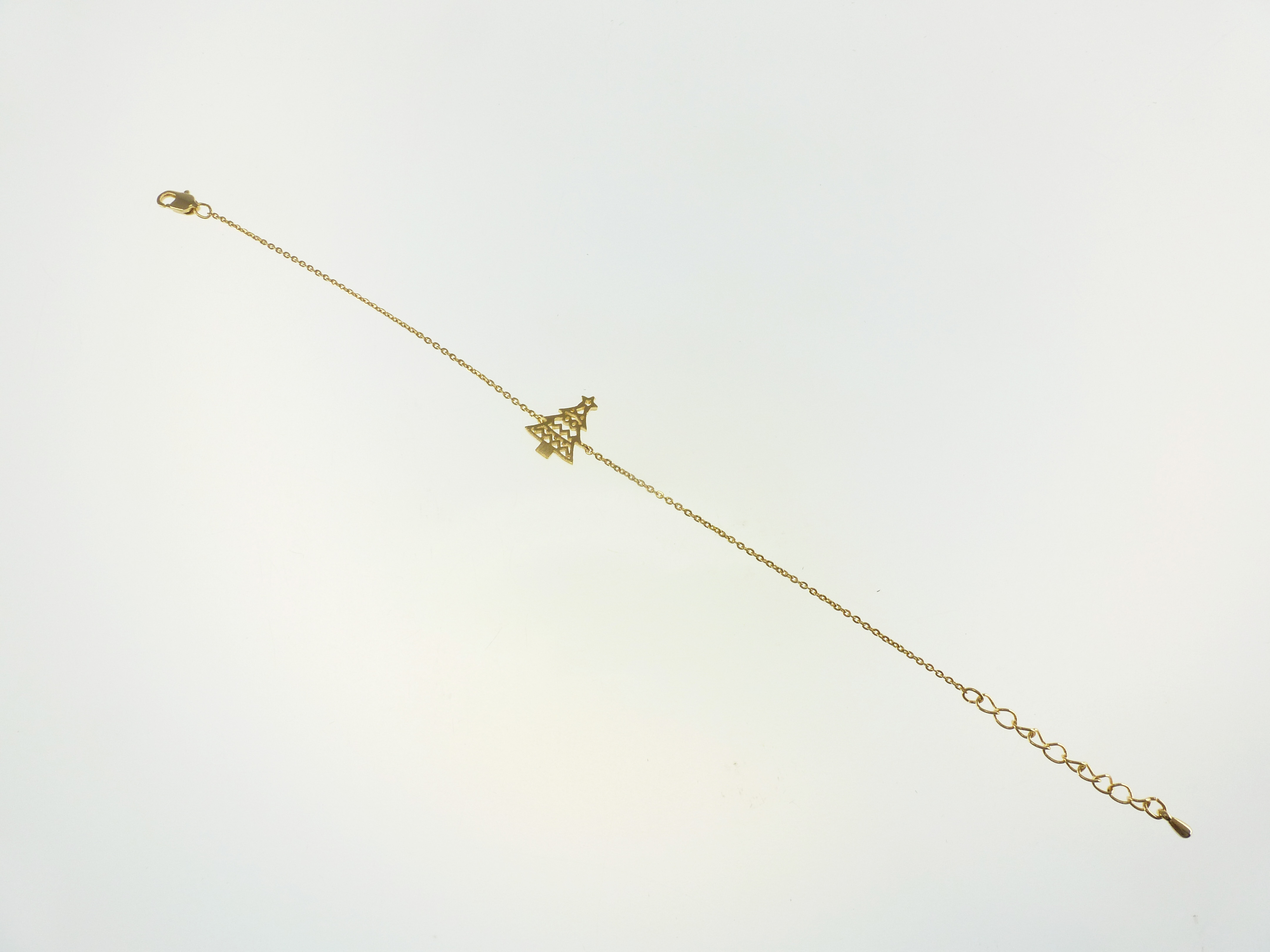 "Fine Filigré" feines Armband, Weihnachtsbaum, vergoldet