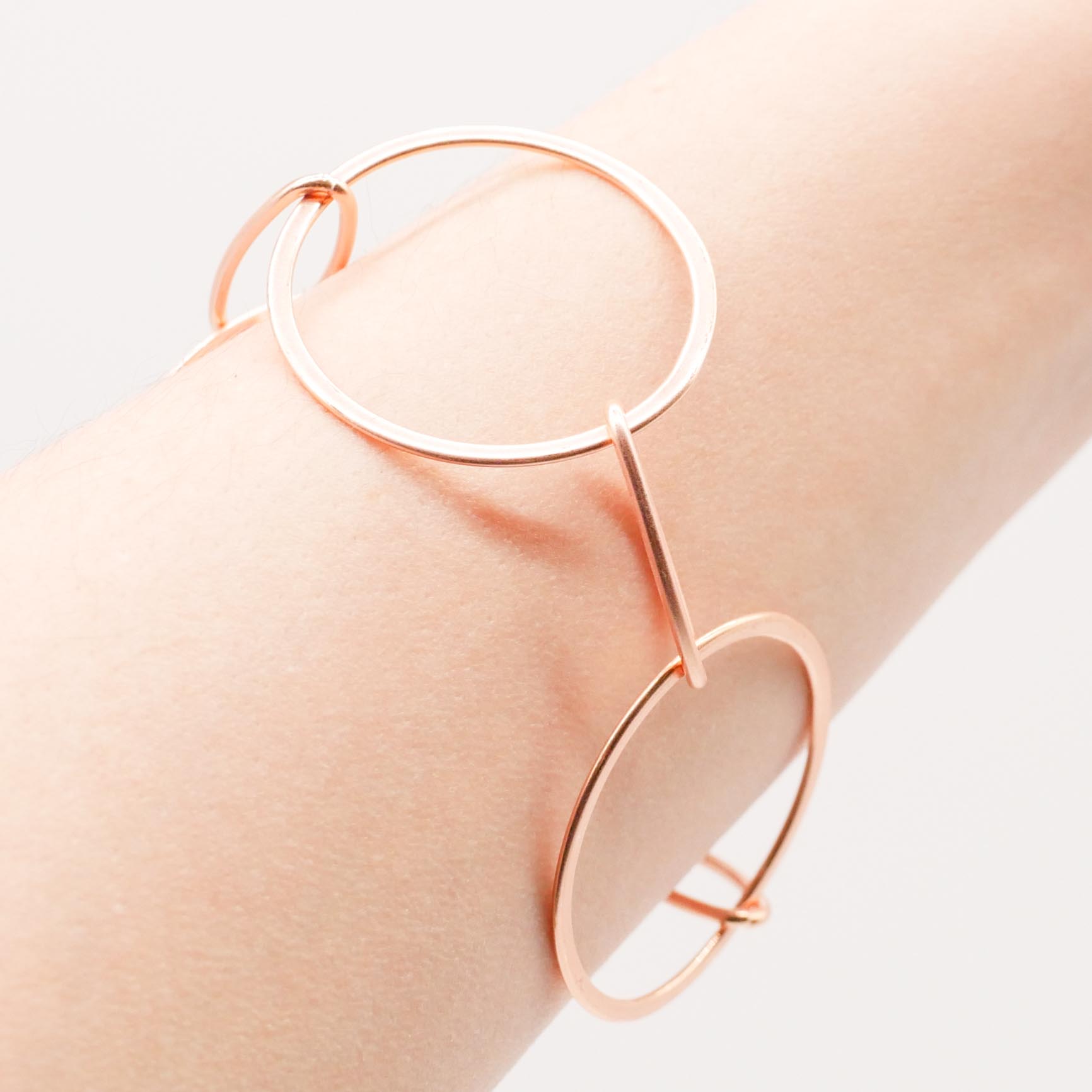 Charm-Armband, große Ringe, rosé vergoldet