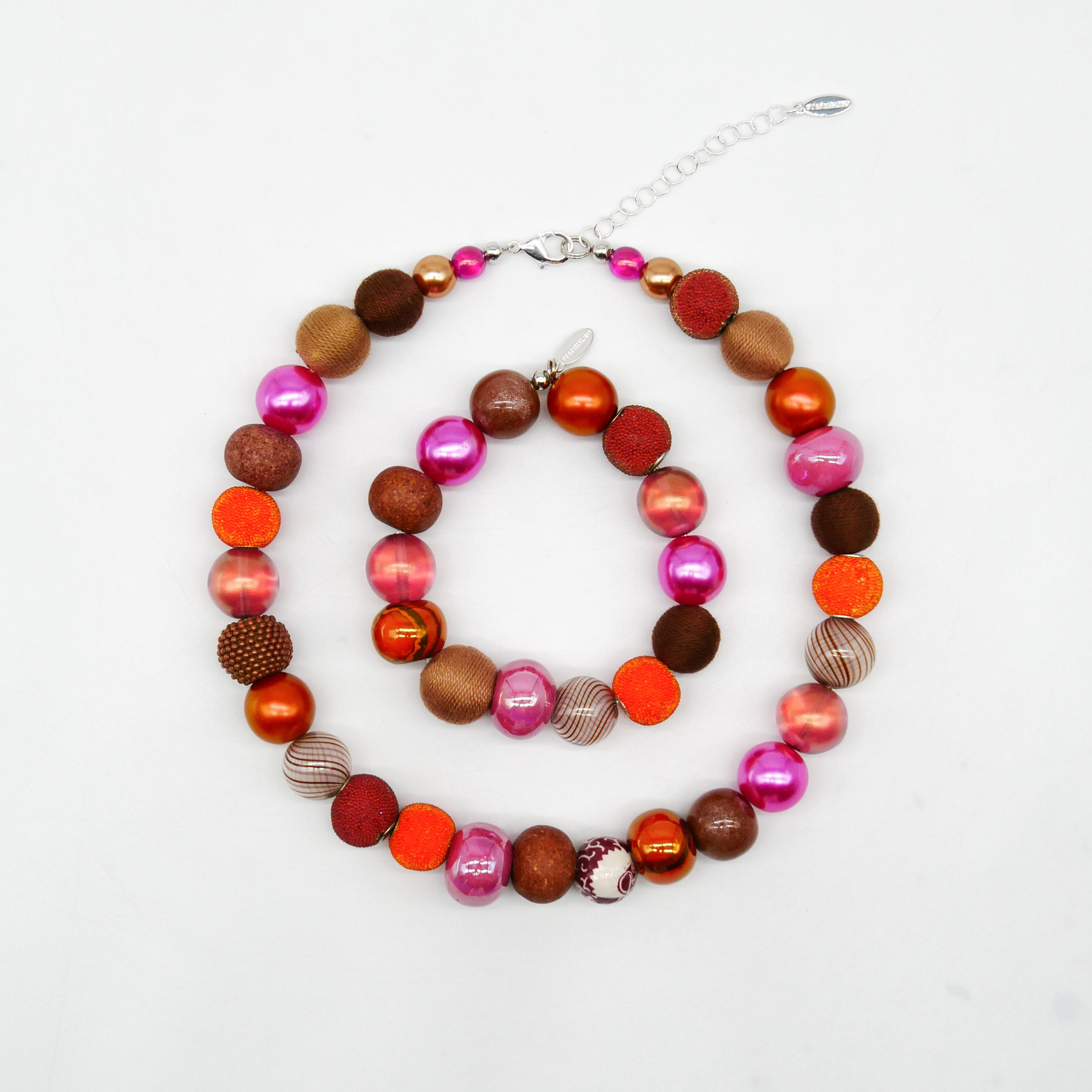 "Bollywood" Kleine Bollywood Ø ca. 16 mm, braun-pink