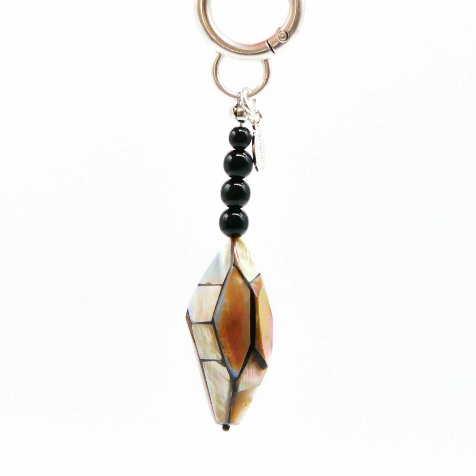 "Lucky Pendant" Anhänger, 1 Strang Glasperlen schwarz mit Designperle Brownlips "Lucky Pendant" Anhänger, 1 Strang Glasperlen schwarz mit Designperle Brownlips