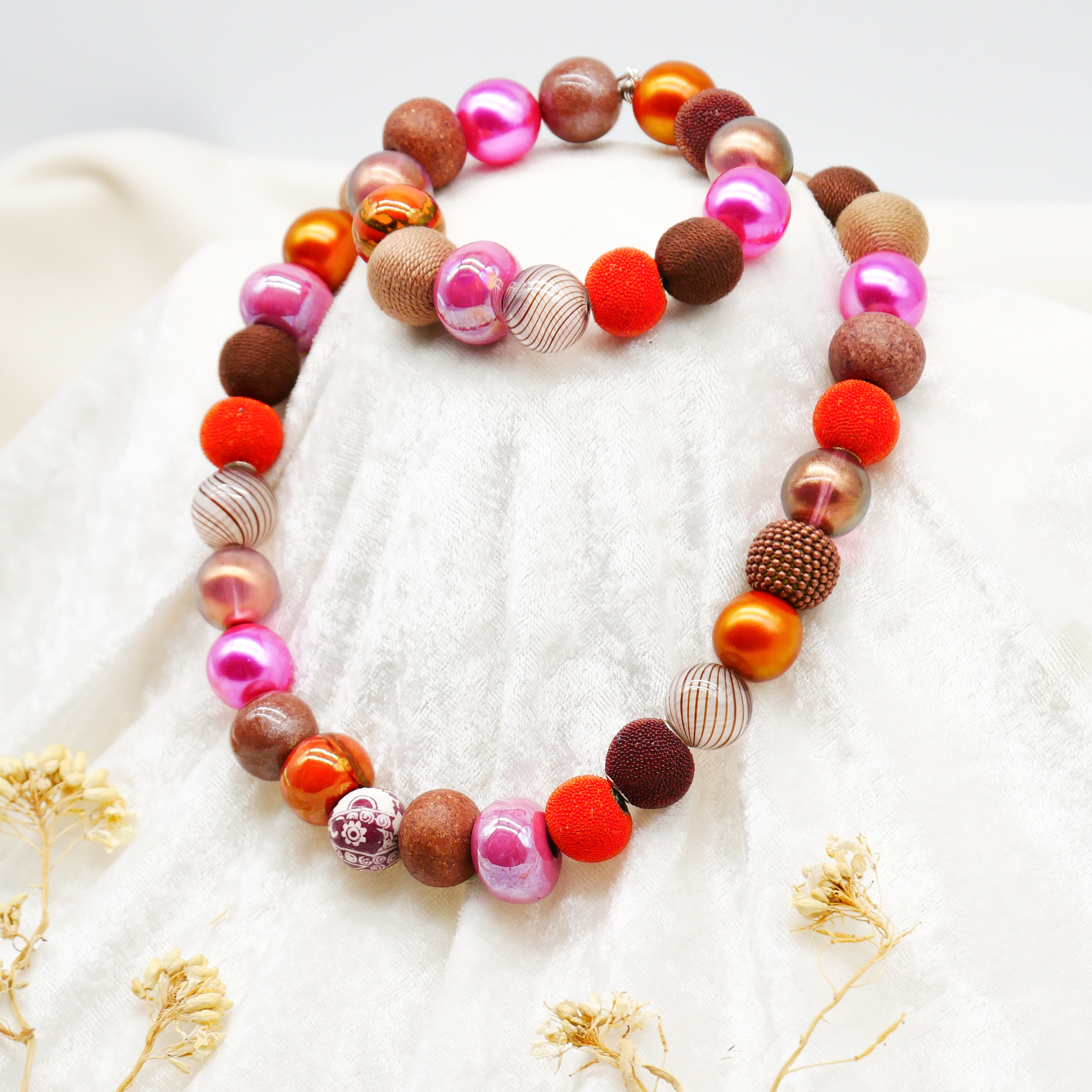 "Bollywood" Kleine Bollywood Ø ca. 16 mm, braun-pink