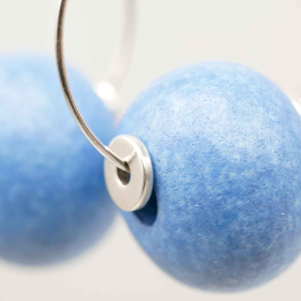 "Summer Feeling" earrings with ceramic balls, Ø  16 mm