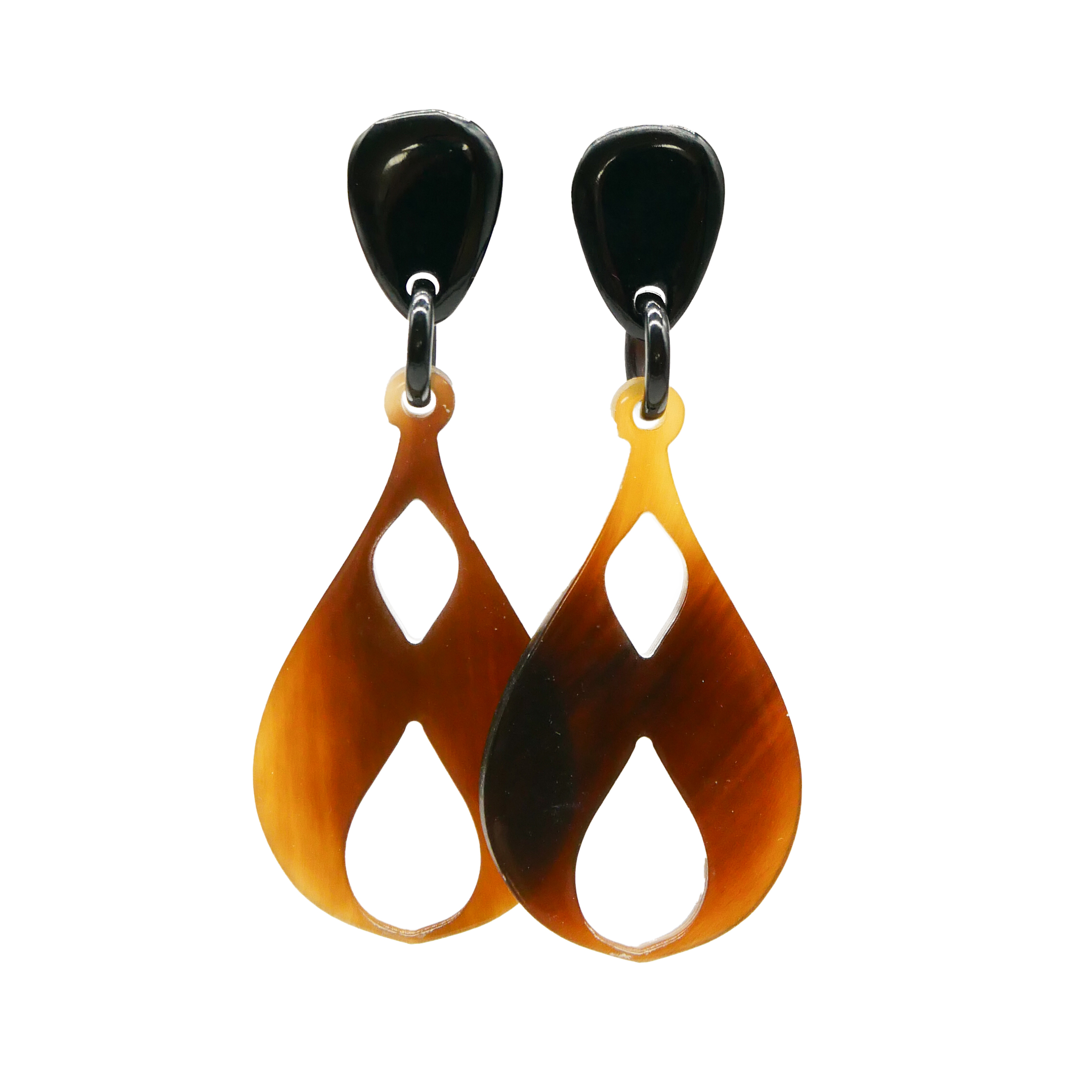 "Craft Art", Ohrring "Pendel" braunes Horn