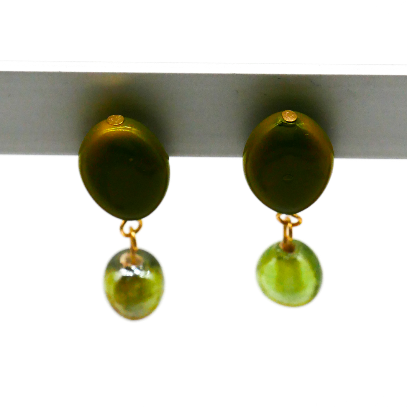 "Summer-Feeling"  Ohrring aus verschiedenen Formen, Glas- und Resin Perlen, grün