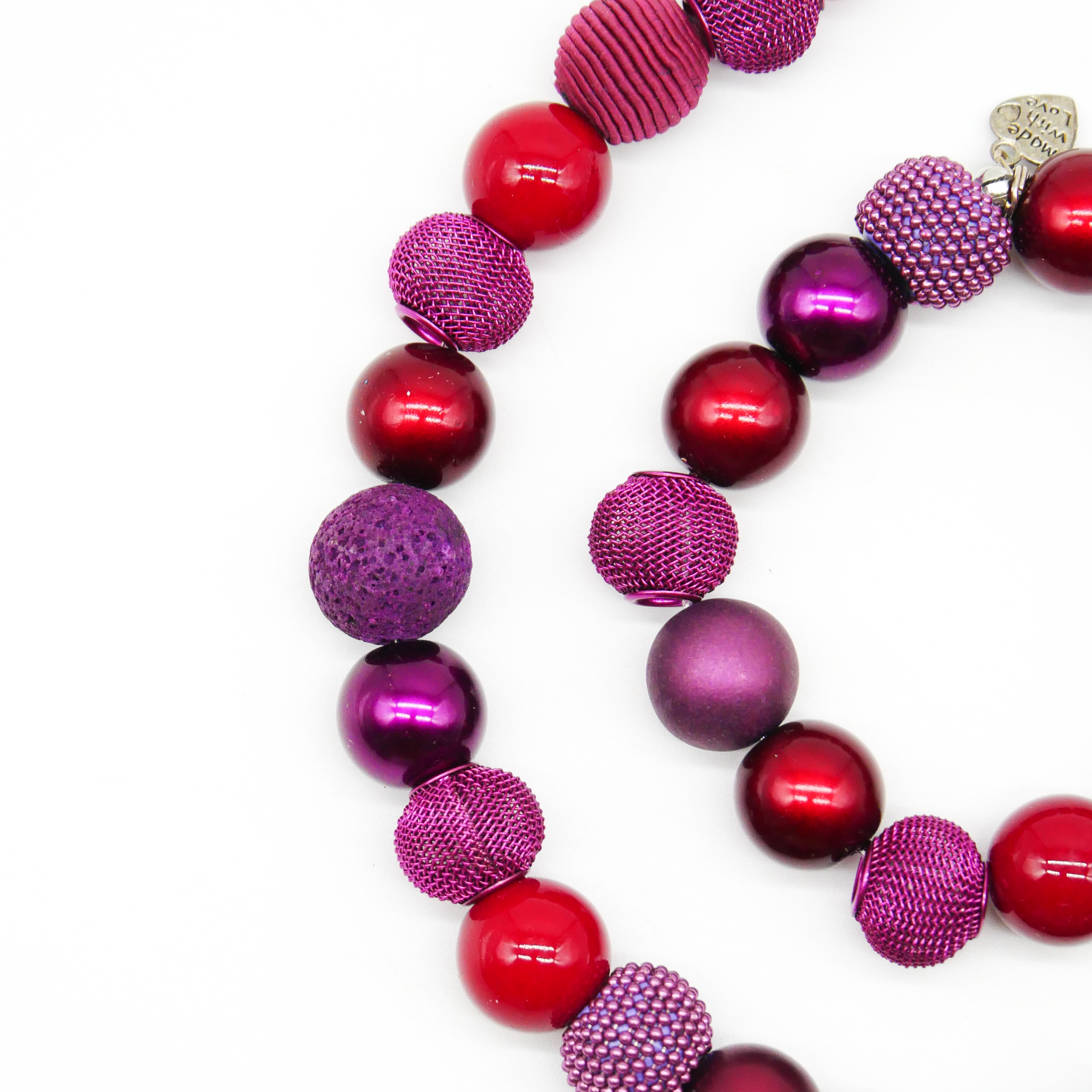  "Bollywood" Armband auf Gummi, burgunder
