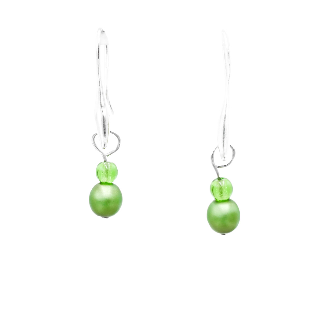 "Fine Bead Art" Ohrhänger "Coco" aus kleinen Glasperlen, grün