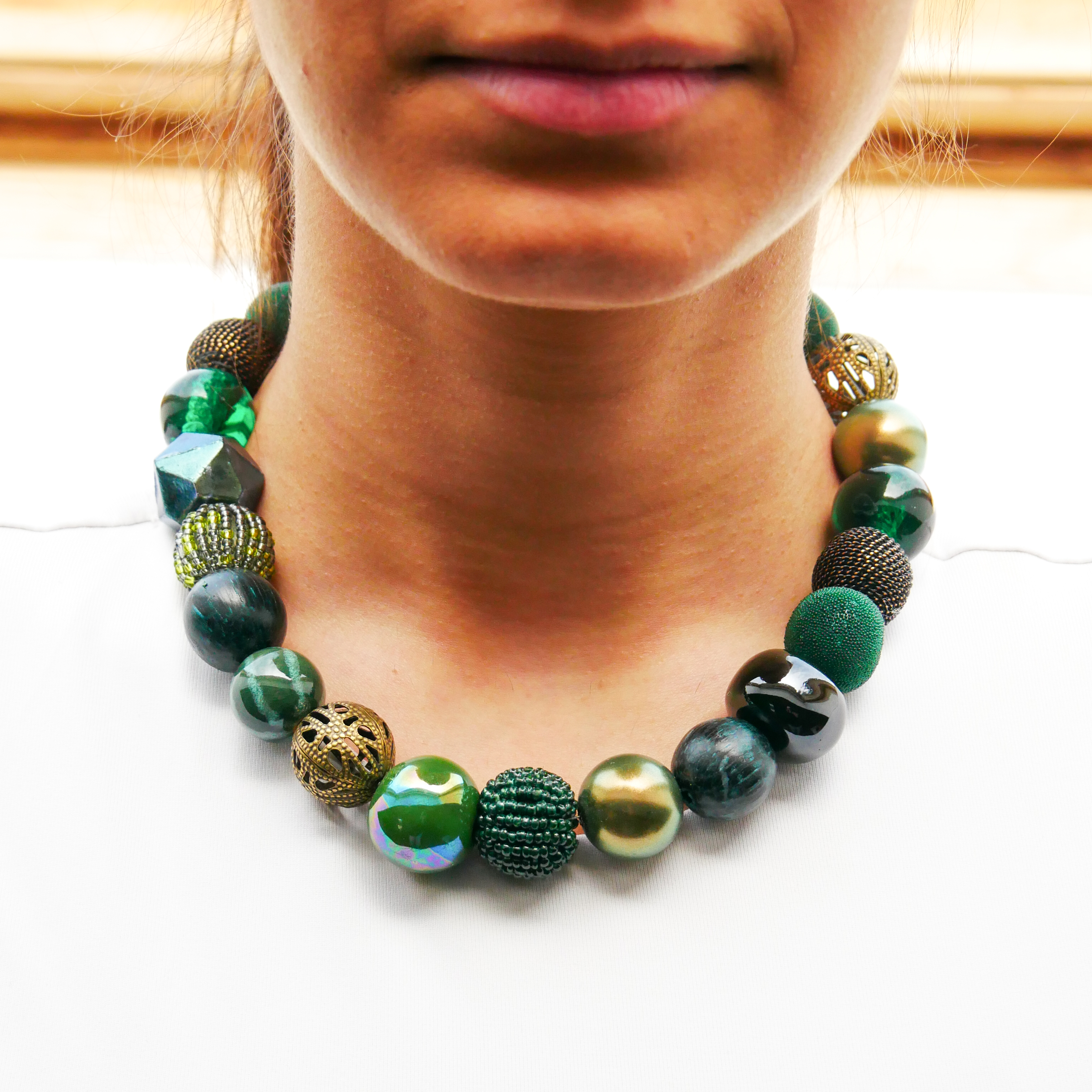 "Bollywood" Kette Ø ca. 20 mm, burnt olive