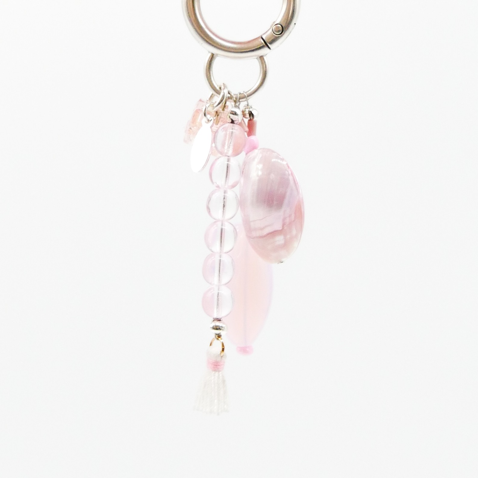 "Lucky Pendant" Anhänger, 3 Stränge Glas- und Muschelperlen, rose "Lucky Pendant" Anhänger, 3 Stränge Glas- und Muschelperlen, rose