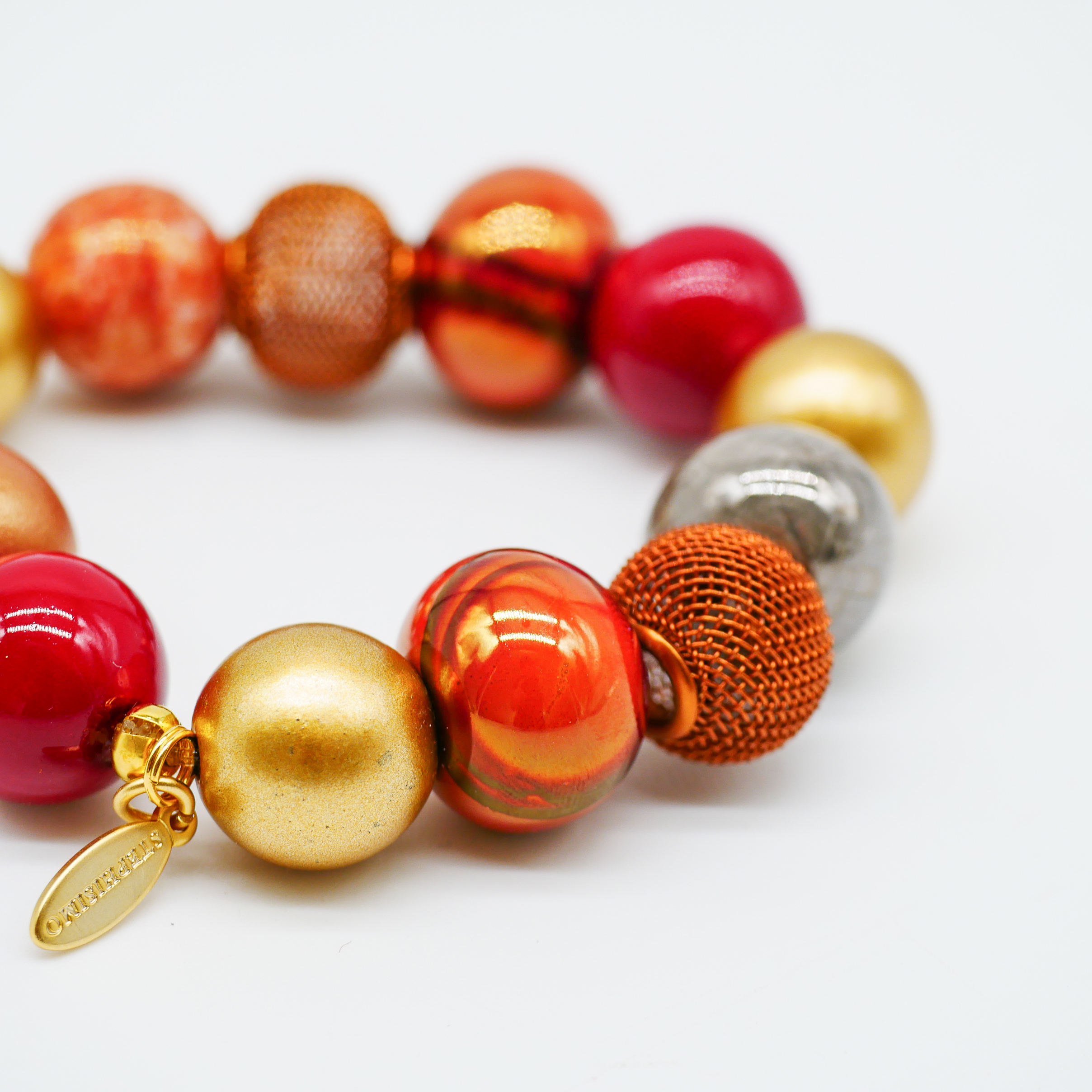 Armband zu "Bollywood", blutorange