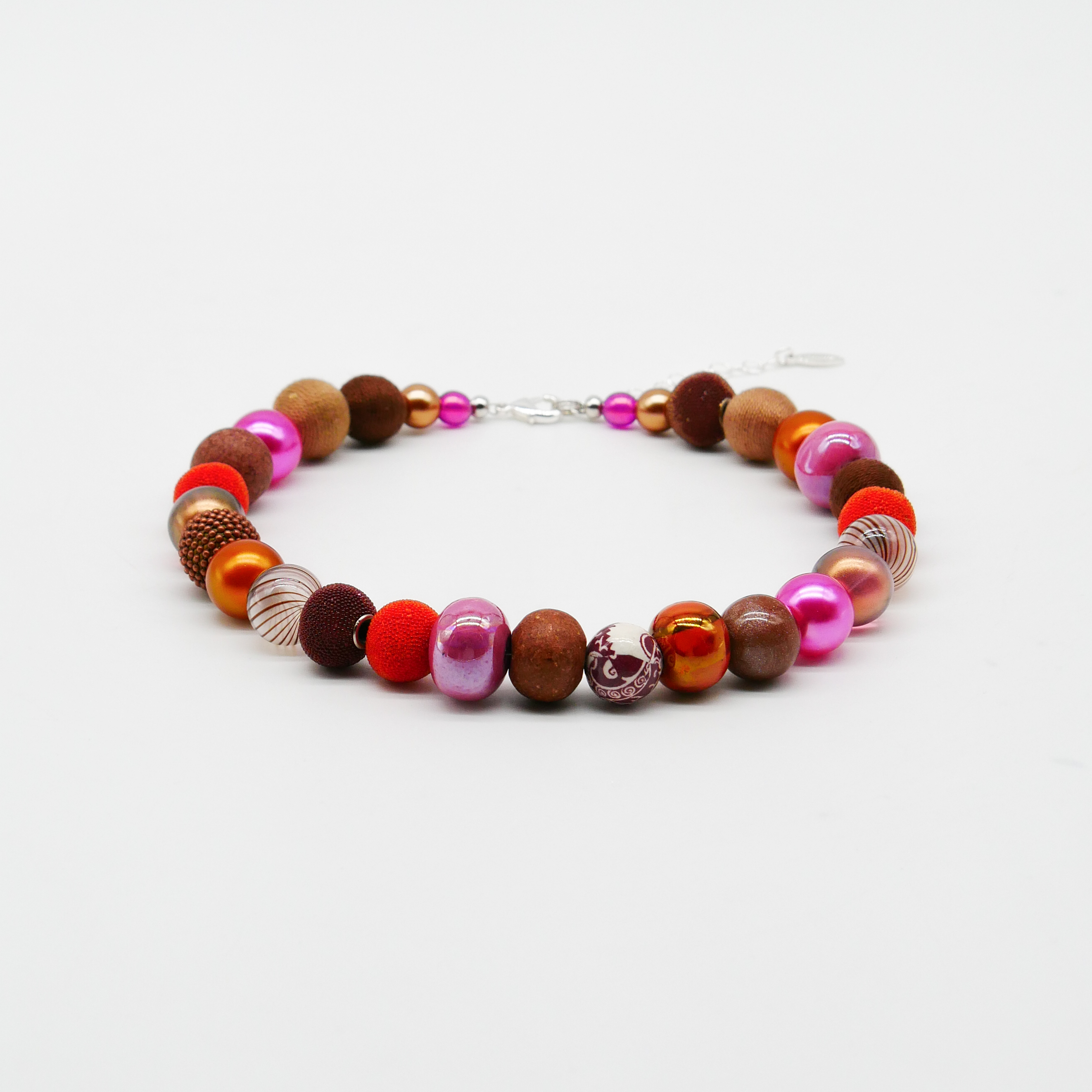 "Bollywood" Kleine Bollywood Ø ca. 16 mm, braun-pink