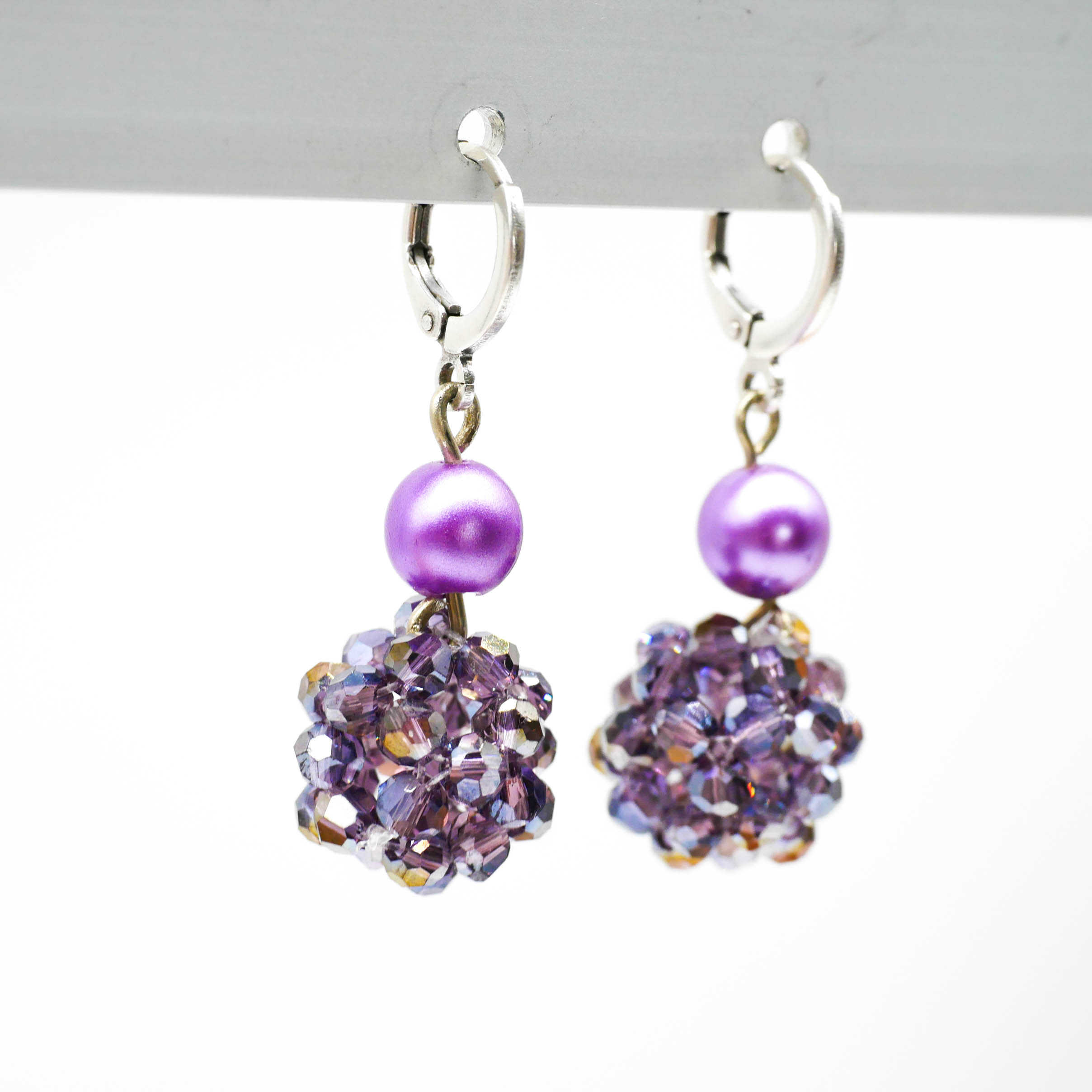 Ohrhänger "Sparkling Ball" - violett