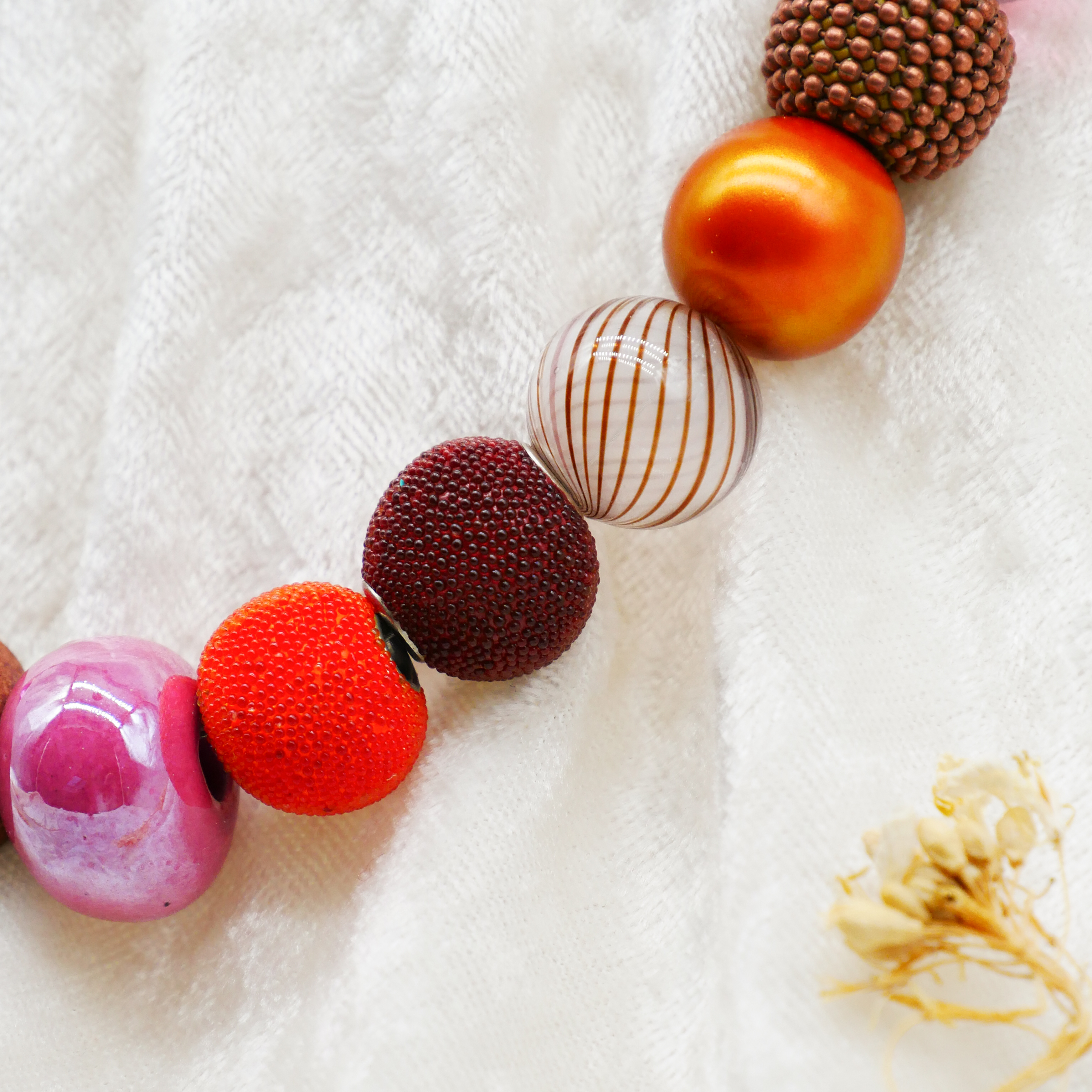 "Bollywood" Kleine Bollywood Ø ca. 16 mm, braun-pink