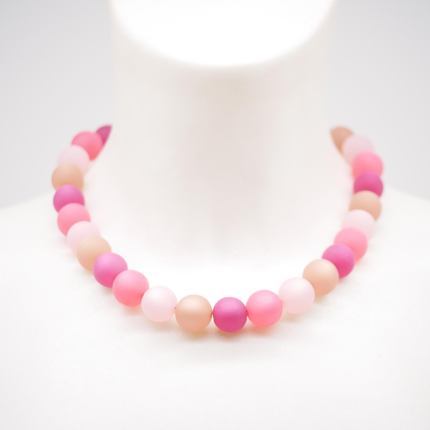 "Color Explosion", kurze Perlenkette - rosé-pink