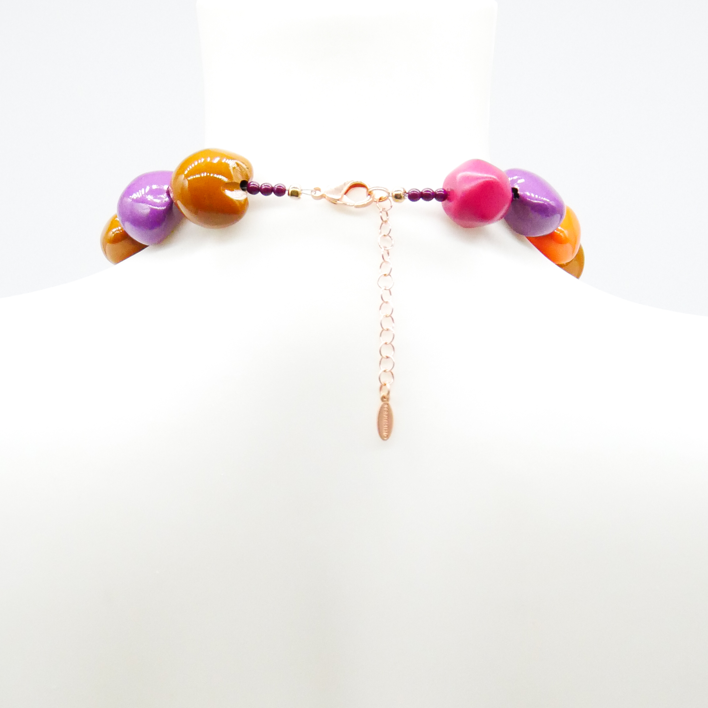  "Summer Feeling" Kette ca. 60 cm, Lumba Samen, Glasperlen, Resin Perle, blumenwiese