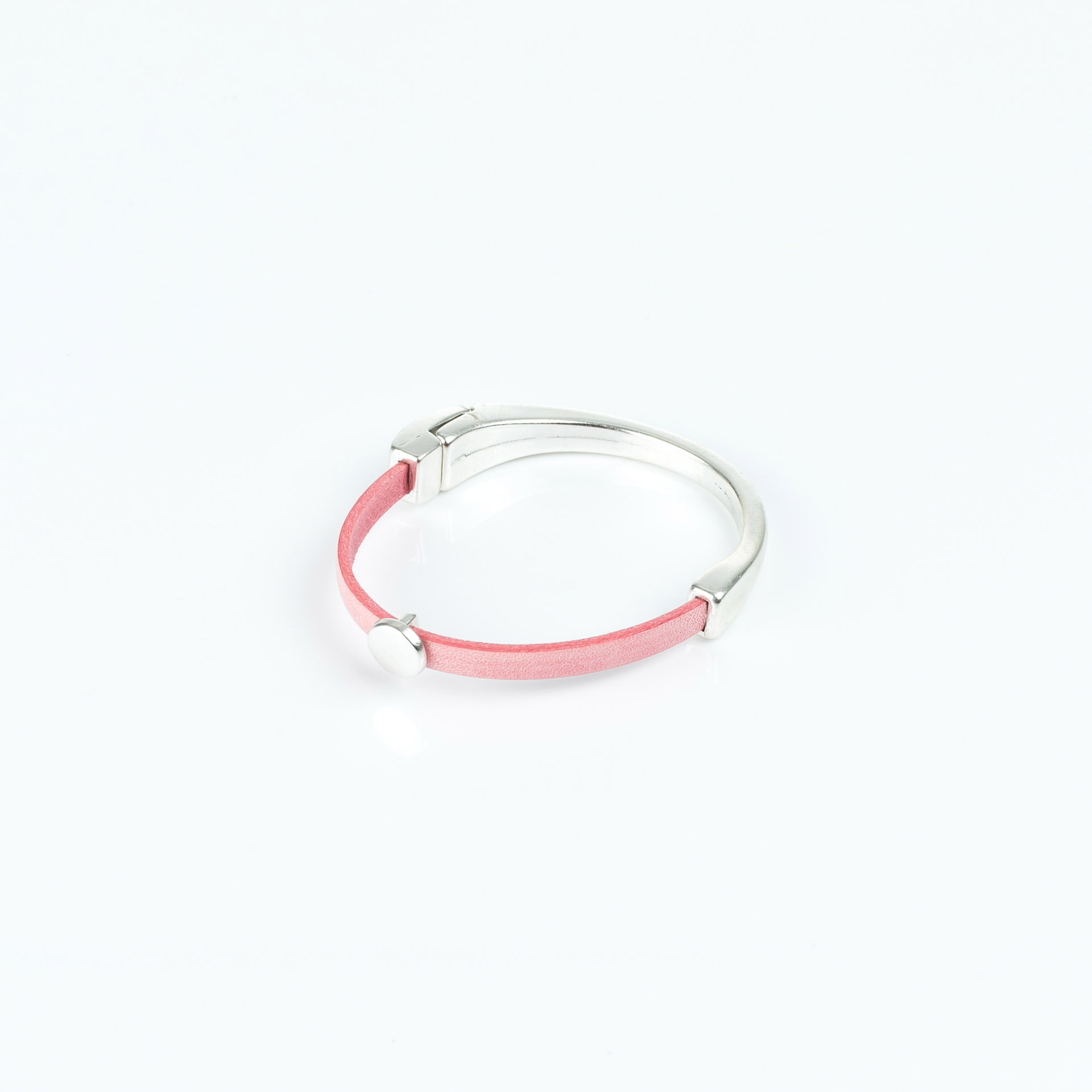 Armband aus Leder, Kreis, rosa, 5x2mm