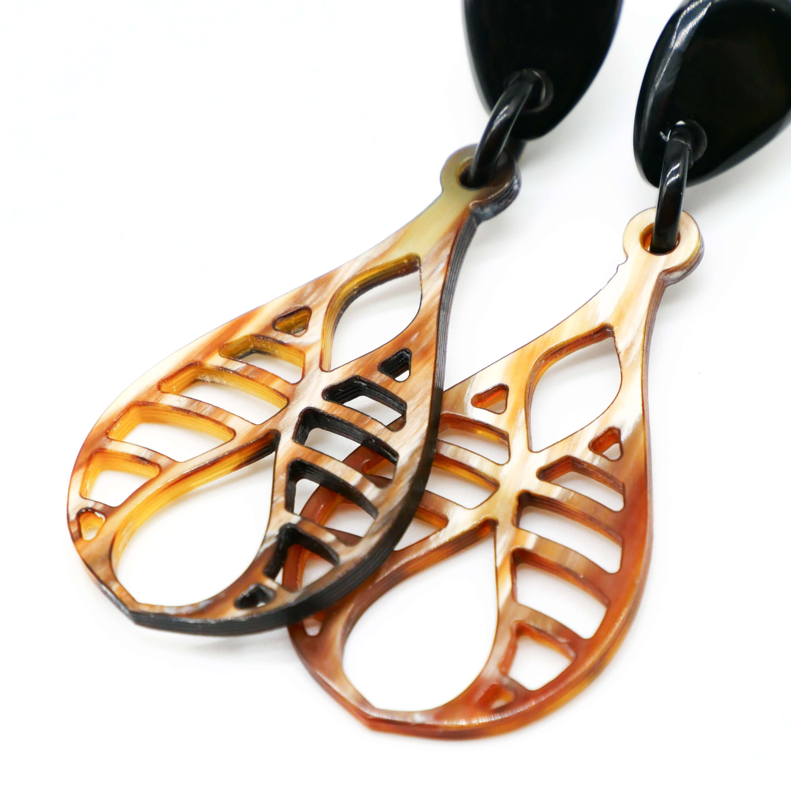  "Craft Art" Ohrring "Pendel" braunes afrikanisches Horn