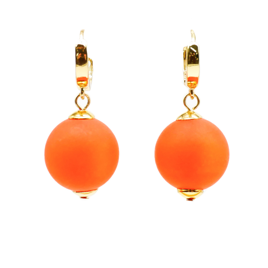 "Color Explosion" Ohrhänger gold mit Polaris-Perle - zucca