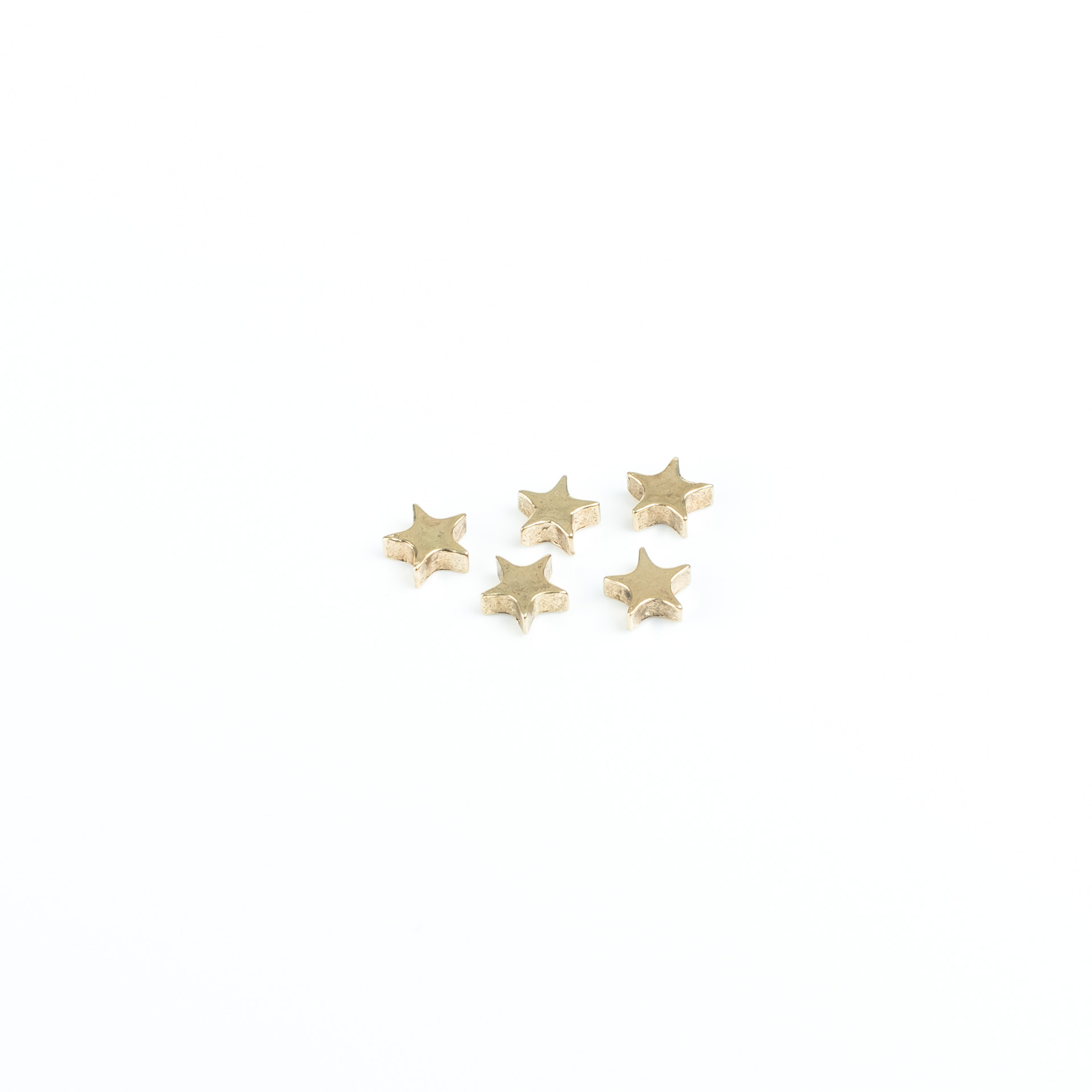 "Medaillon" Metall beads gold colored, little star - set of 10 pieces