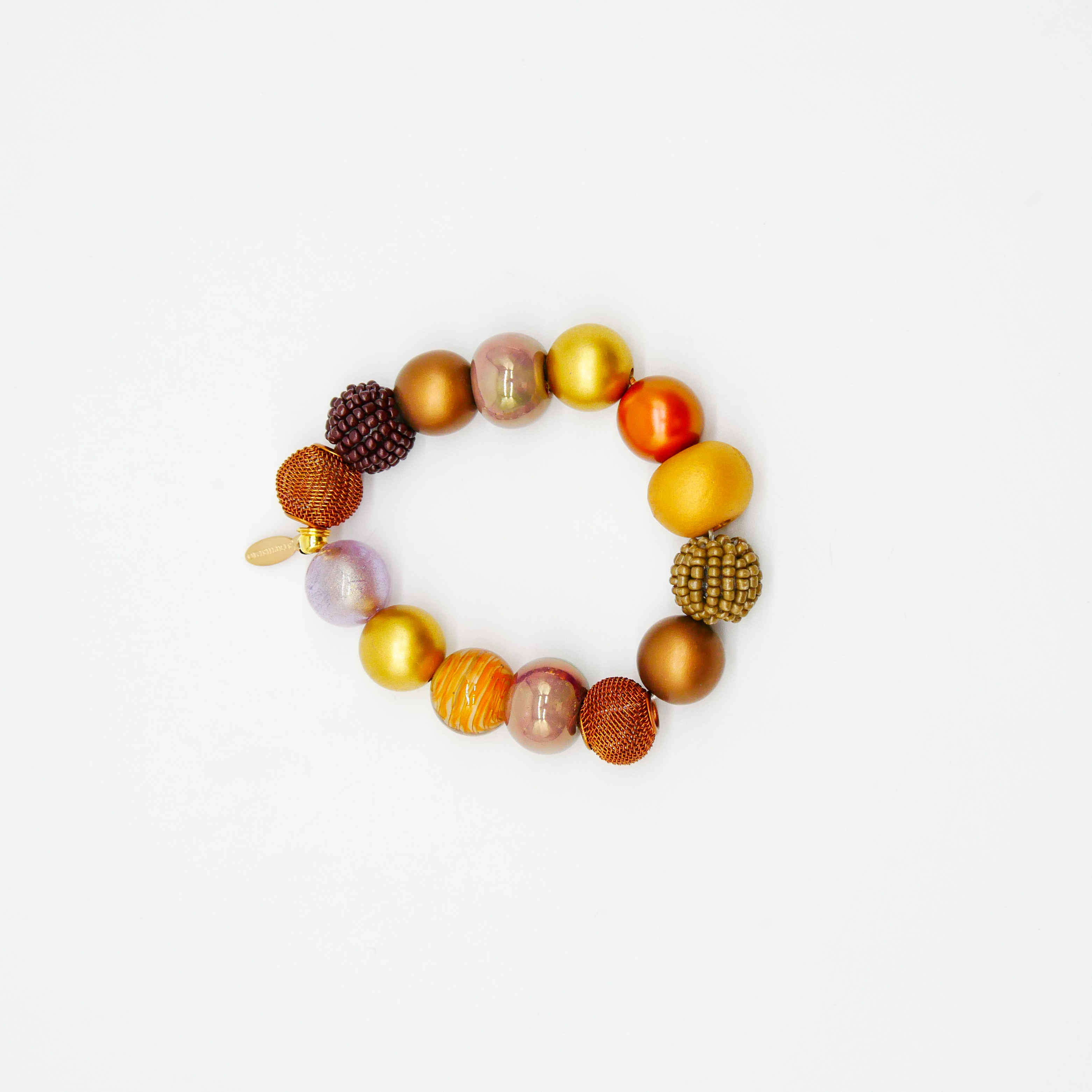 Armband auf Gummi zu "Bollywood", Waldgold Armband auf Gummi zu "Bollywood", Waldgold