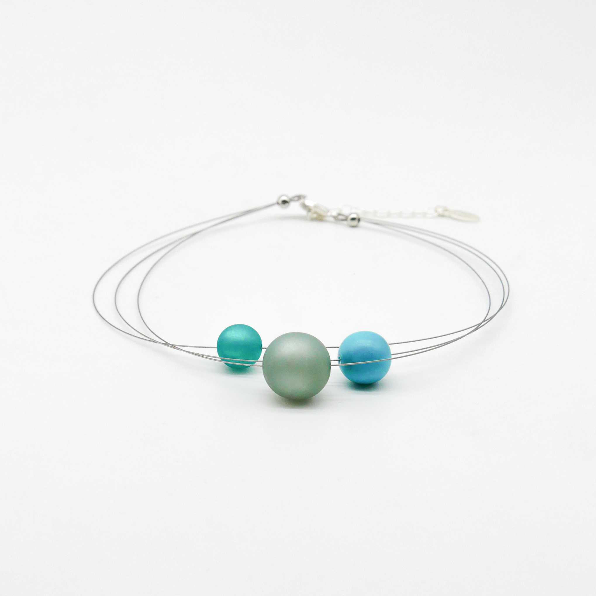  Color Explosion, kurze 3-Strang Kette "Planet" - Neptun türkis