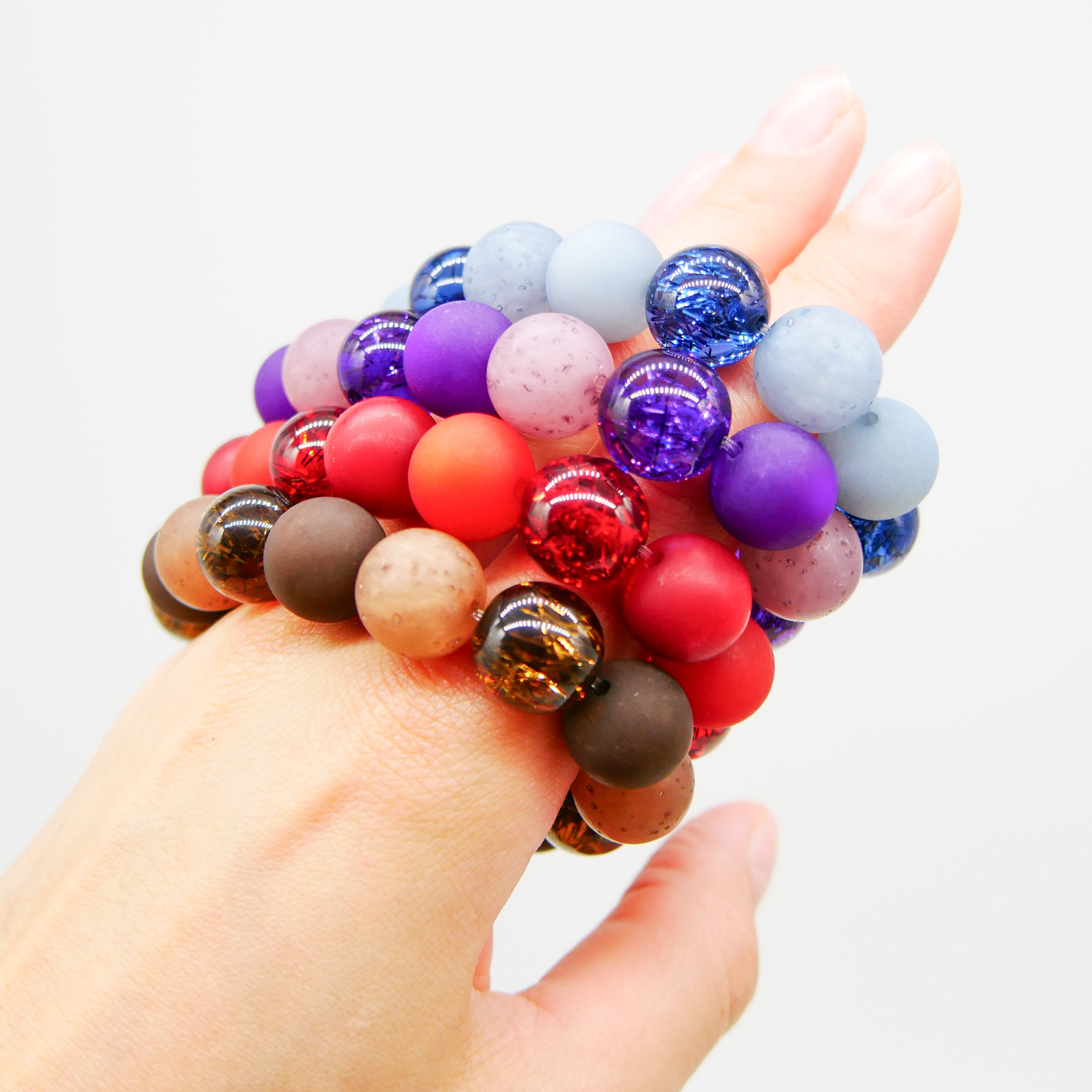 "Color Explosion" Armband auf Gummi Polarisperlen - perlenzian "Color Explosion" Armband auf Gummi Polarisperlen - perlenzian