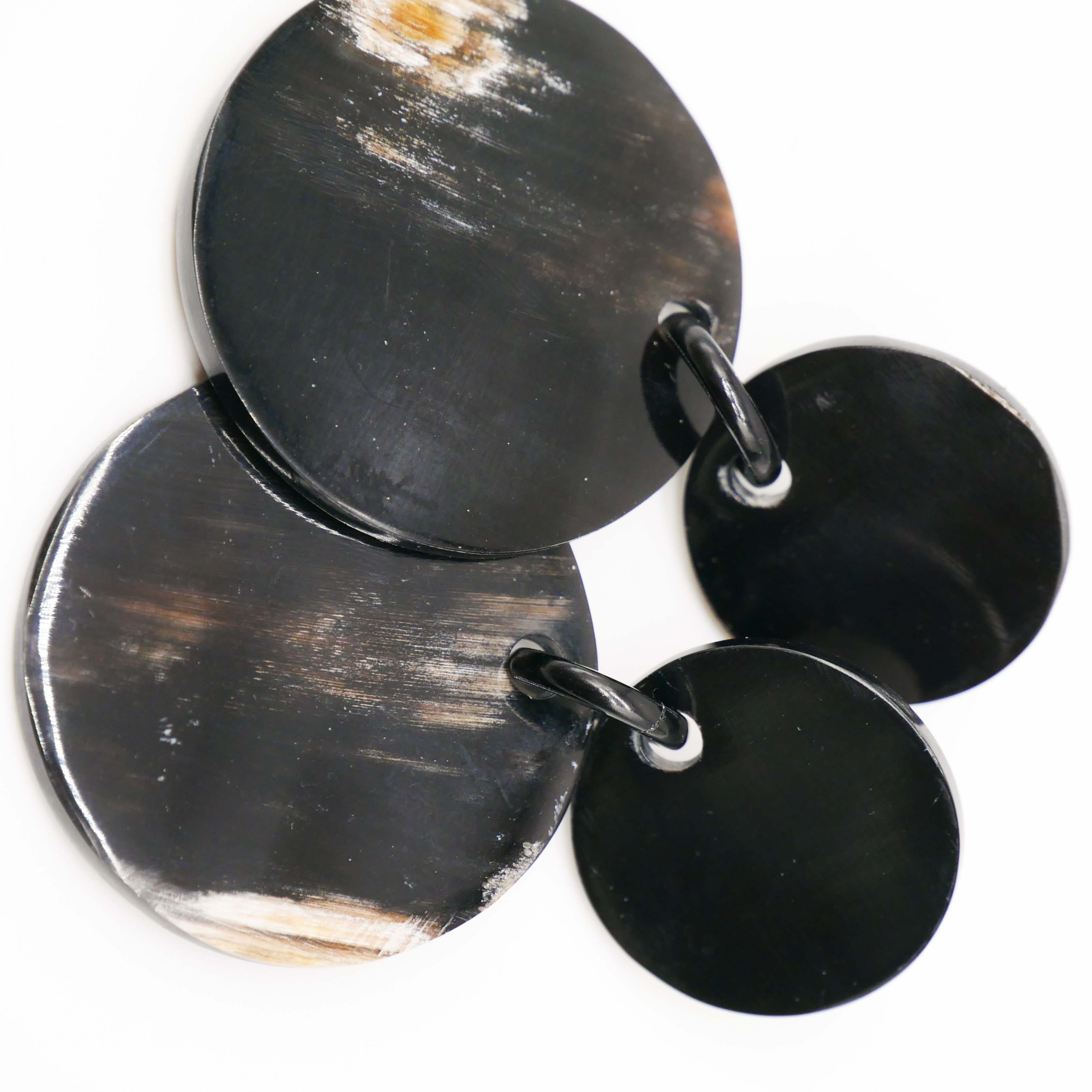  "Craft Art", Ohrring "zwei Scheiben" marble Horn