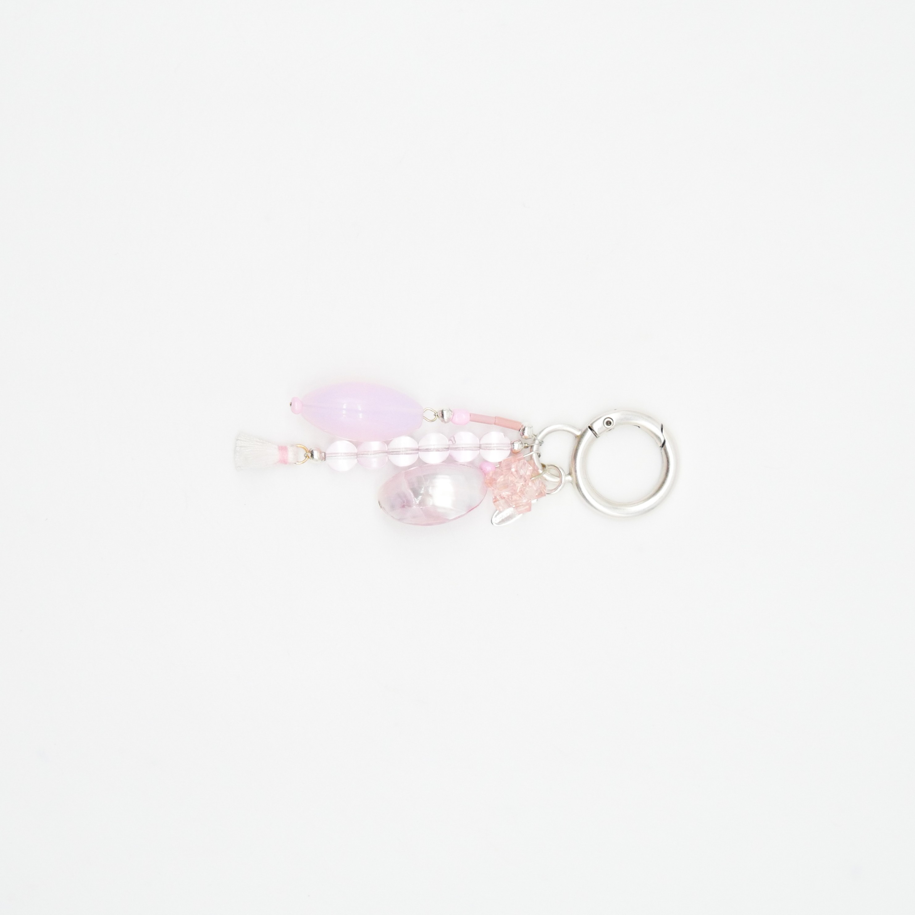 "Lucky Pendant" Anhänger, 3 Stränge Glas- und Muschelperlen, rose 
