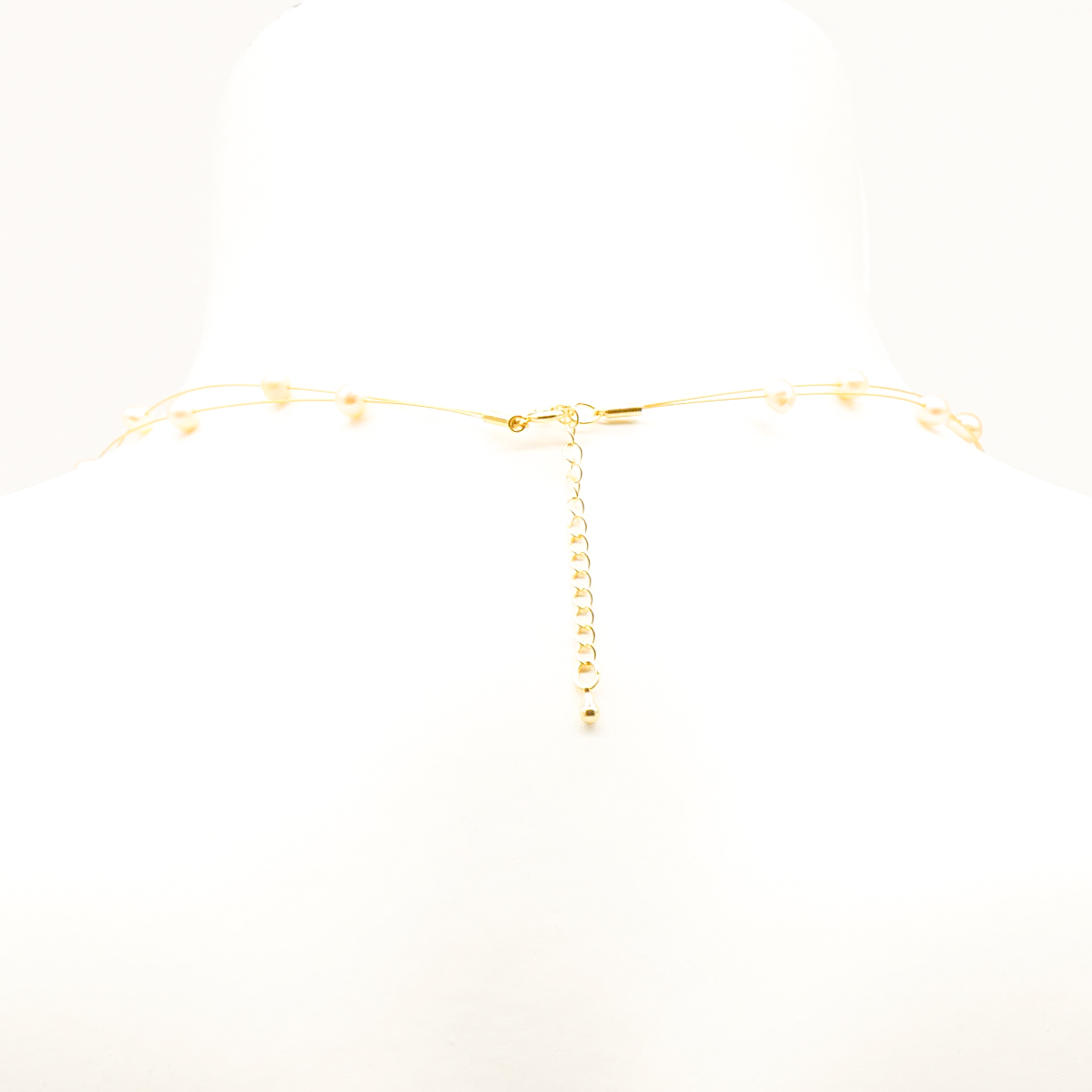 "Freshwater Pearls" kurze doppelte Kette lt. rose SWZ Ø ca. 5mm, goldfarben