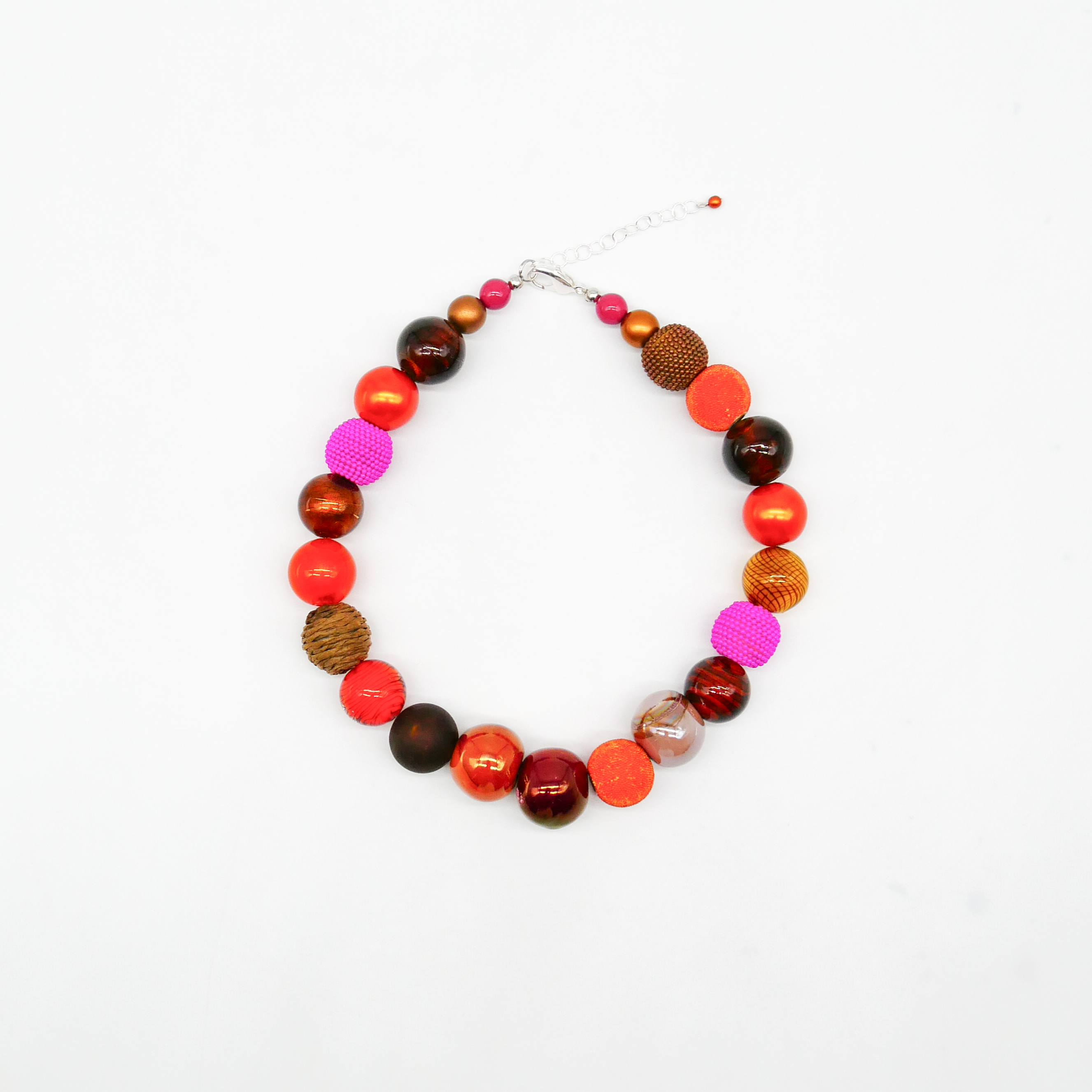 "Bollywood" Kette Ø ca. 20 mm, braun-pink