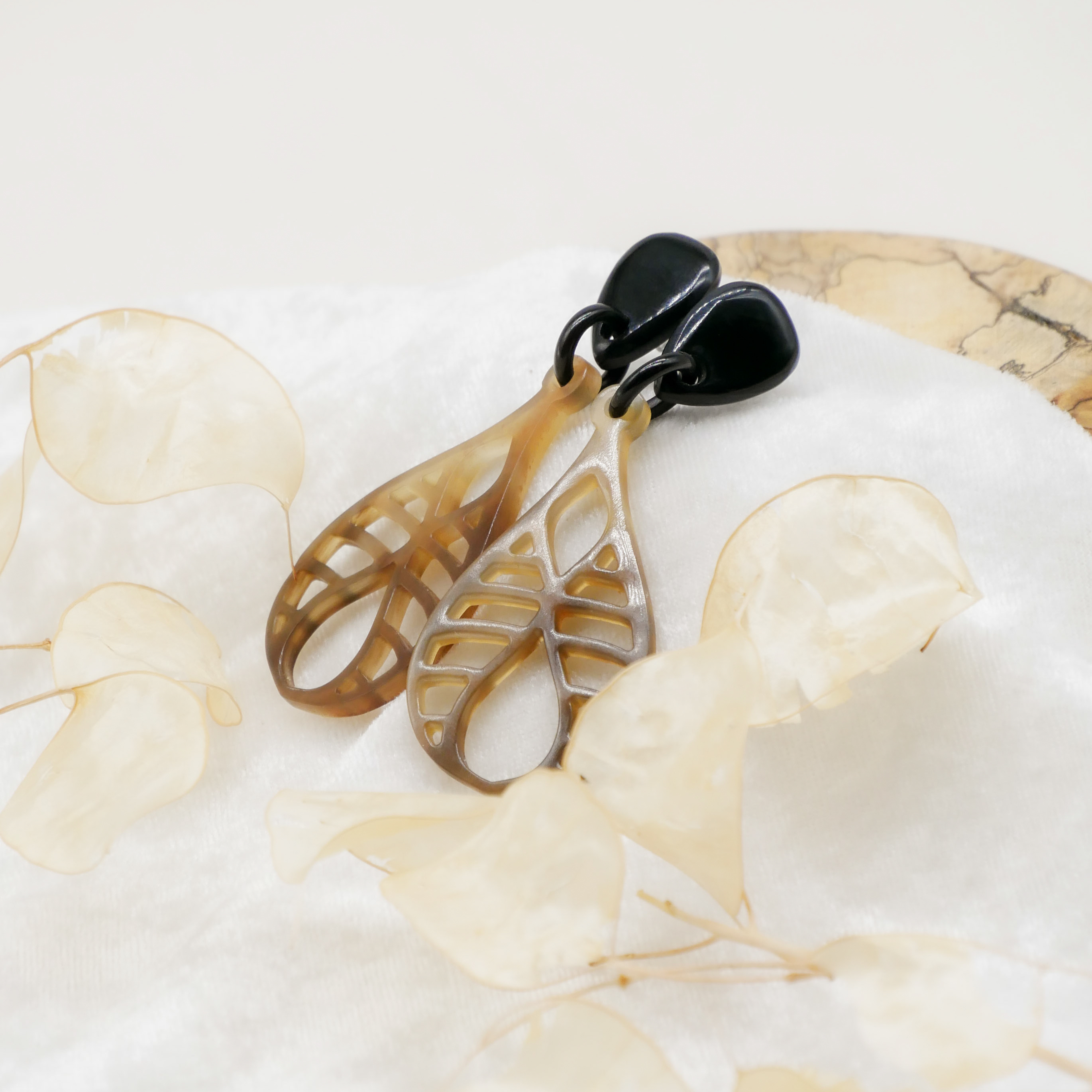  "Craft Art" Ohrring "Pendel" braunes Horn