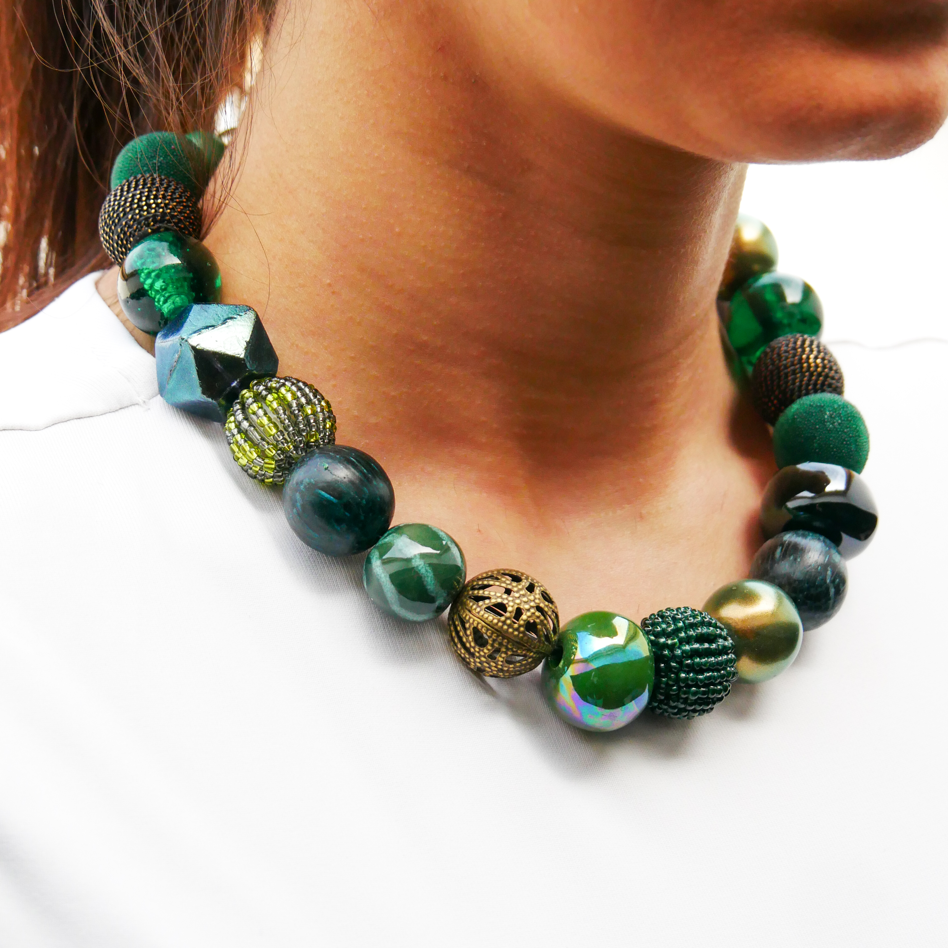 "Bollywood" Kette Ø ca. 20 mm, burnt olive