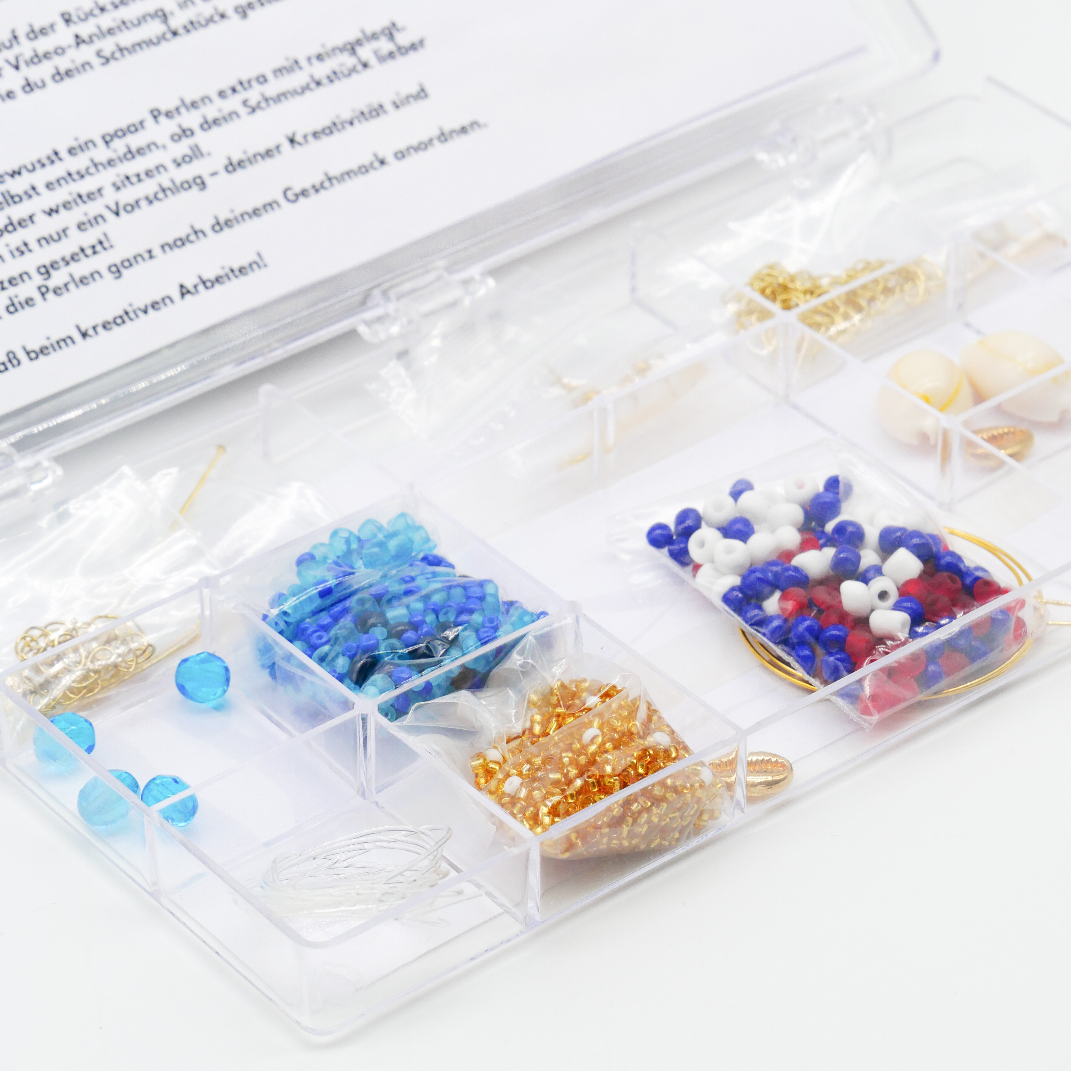 DIY Schmuckbox, Ocean, maritime Töne 1x Kette, 2x Armband, 2x Ohrring, 1x Ring DIY Schmuckbox, Ocean, maritime Töne 1x Kette, 2x Armband, 2x Ohrring, 1x Ring
