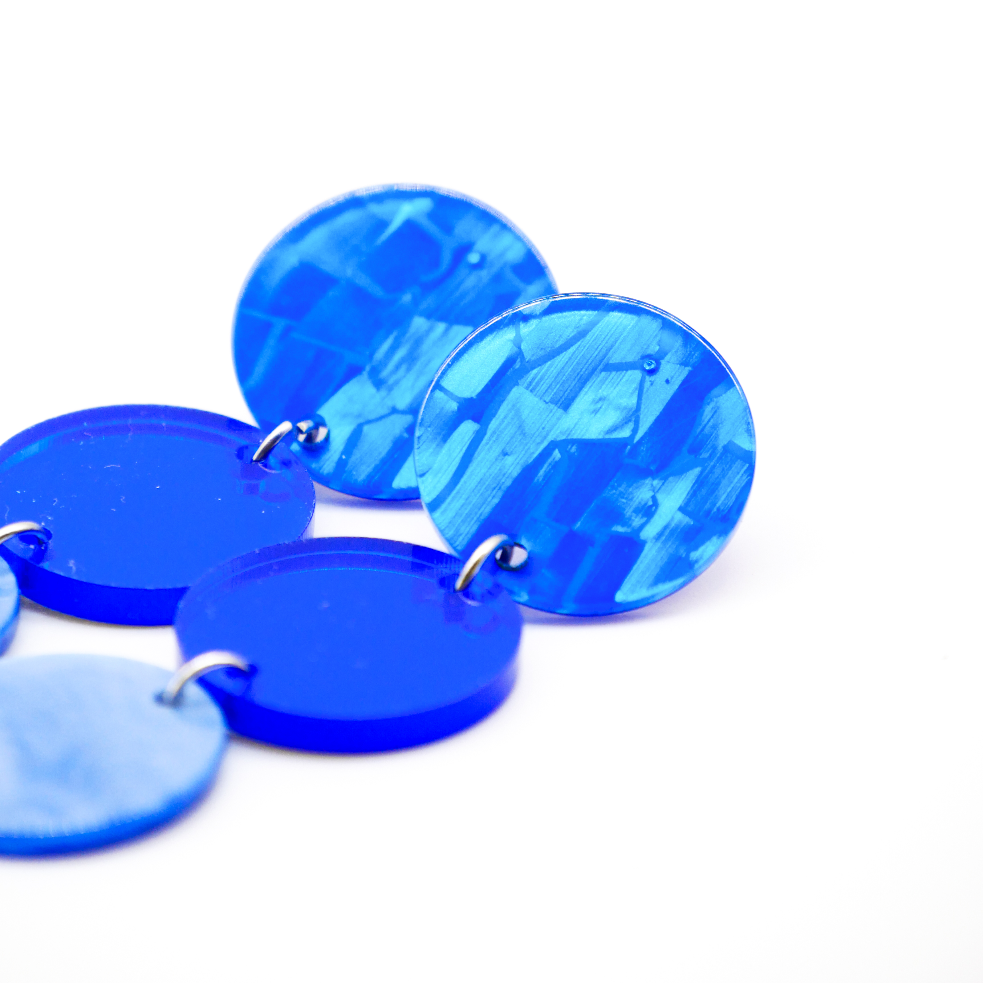 "Color Exlposion", Ohrstecker 3er Ampel Ø 22 mm blue