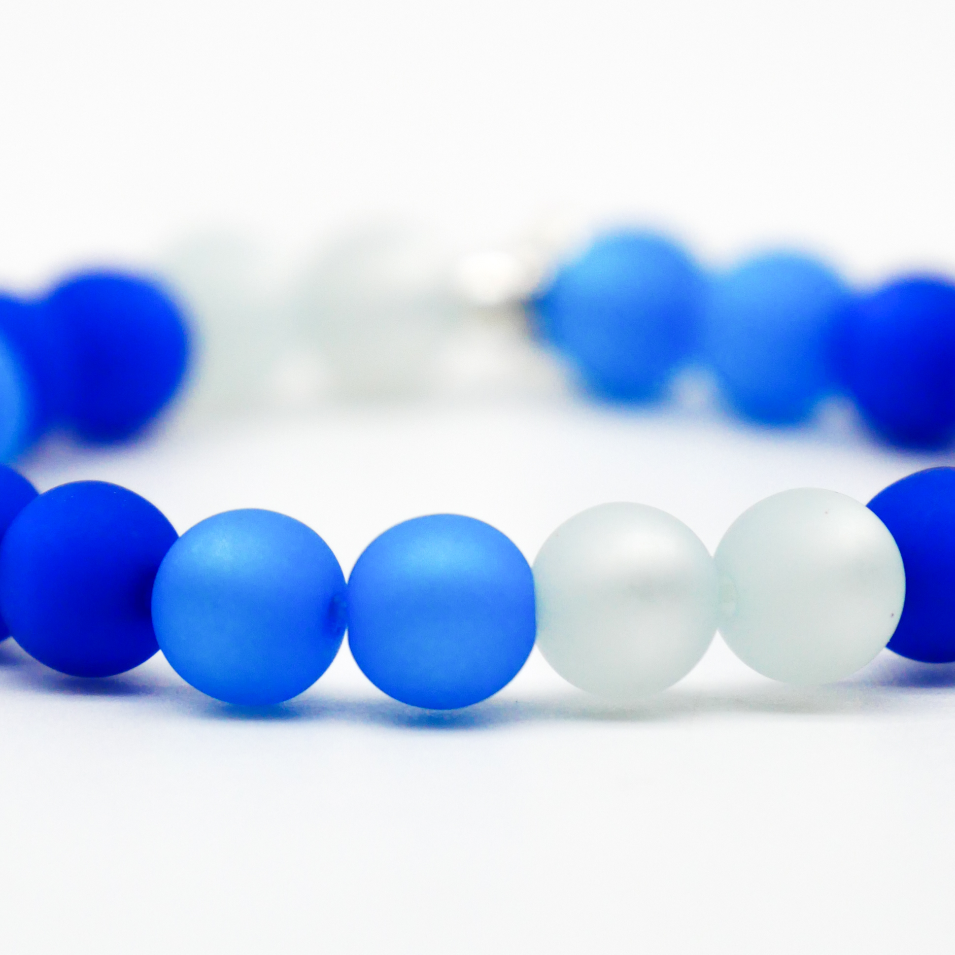  Color Explosion, Armband auf Gummi Ø 8 mm, Glas- und Polaris Perlen, Erde dunkelblau