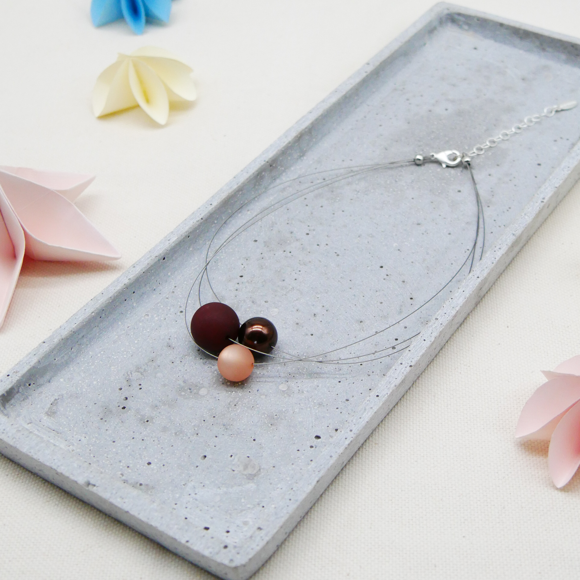  Color Explosion, kurze 3-Strang Kette "Planet" - Pluto braun