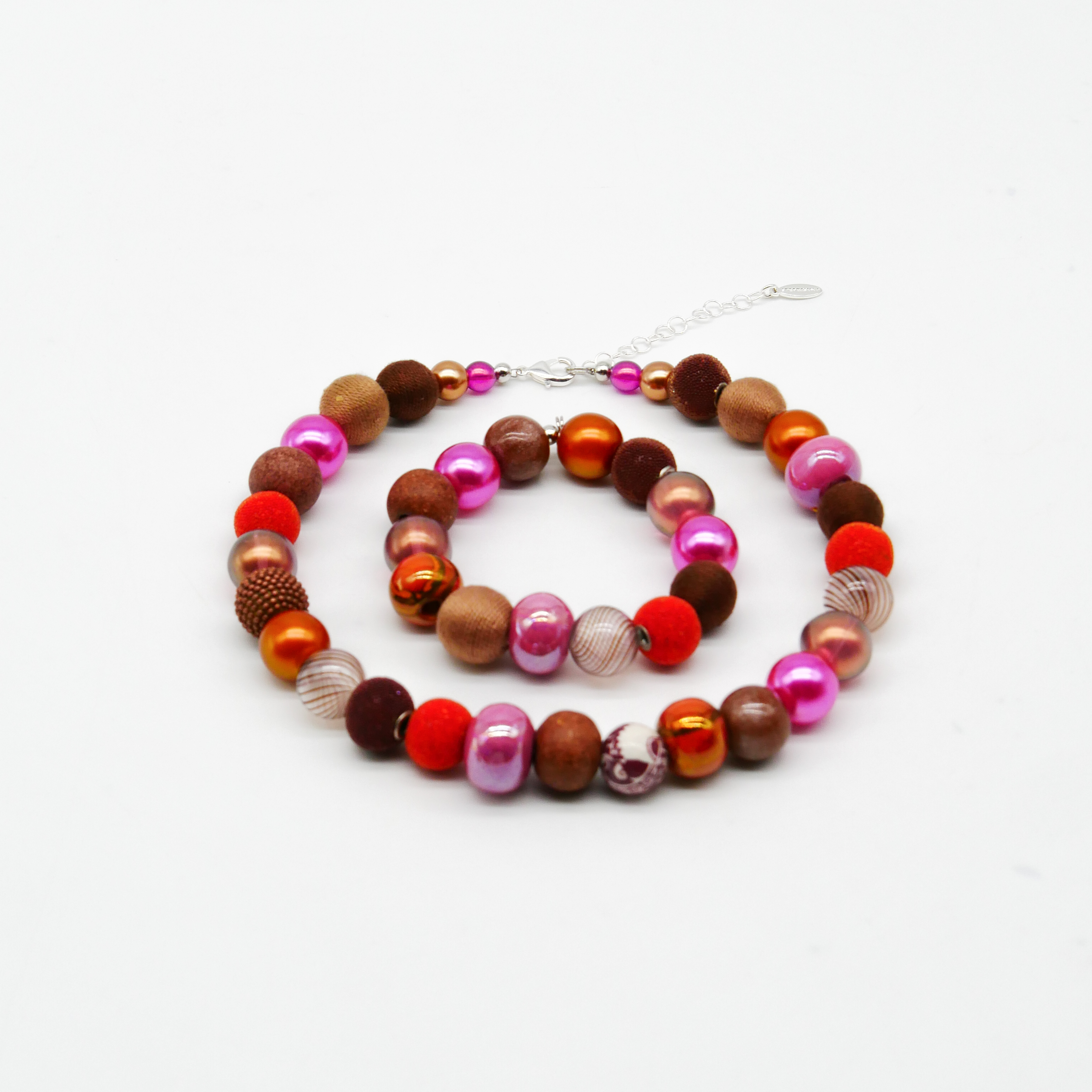 "Bollywood" Kleine Bollywood Ø ca. 16 mm, braun-pink