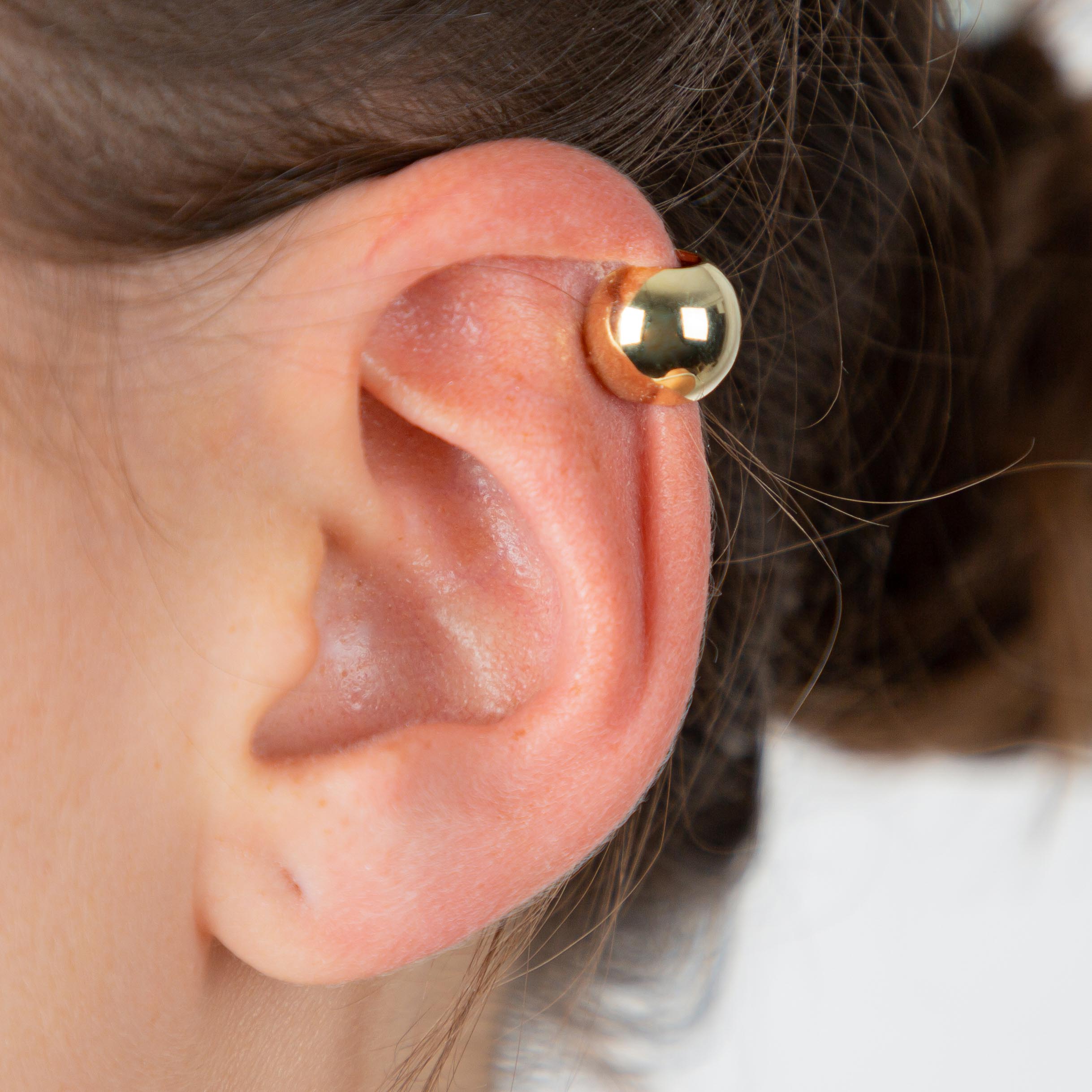 "Fine Filigré"  Earcuff, 11 mm bauchig, vergoldet