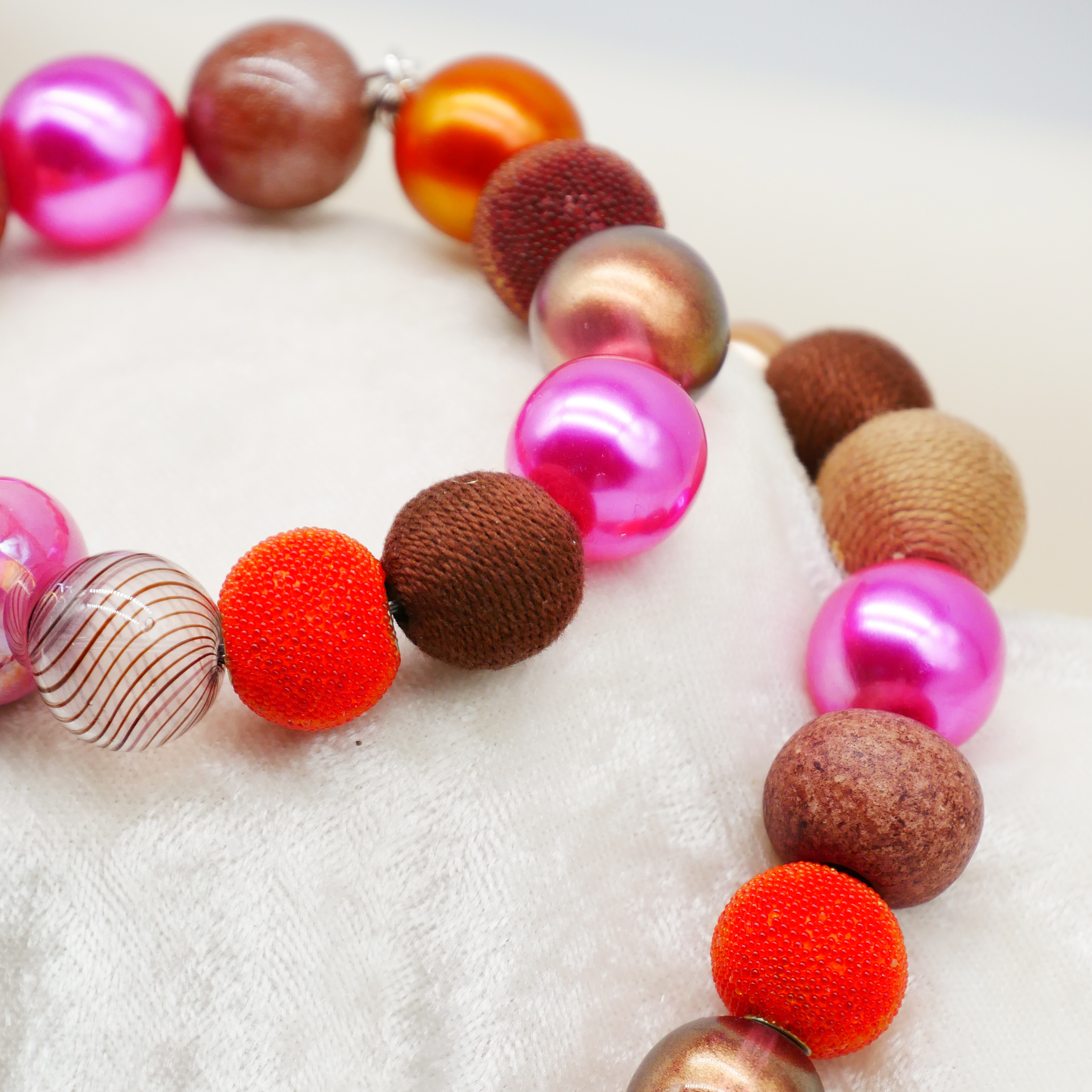 "Bollywood" Kleine Bollywood Ø ca. 16 mm, braun-pink