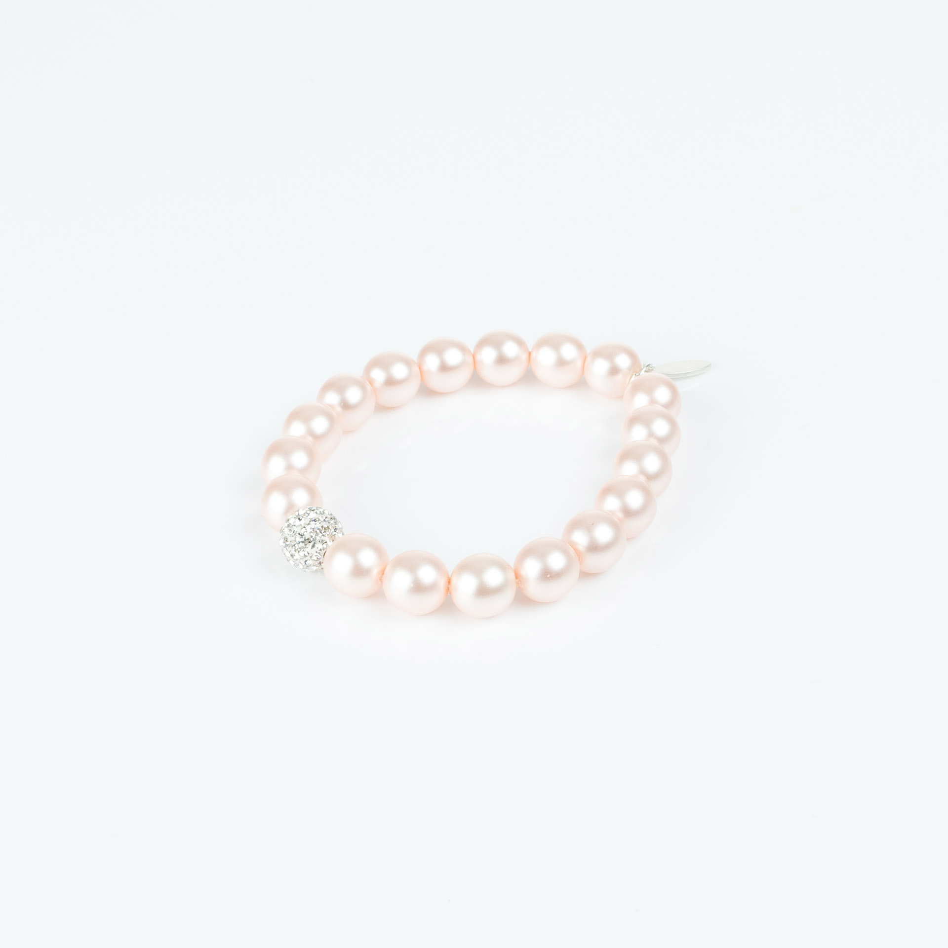 Armband "Glamour" mit Glasperlen und Glitzerkugel 10mm, rose