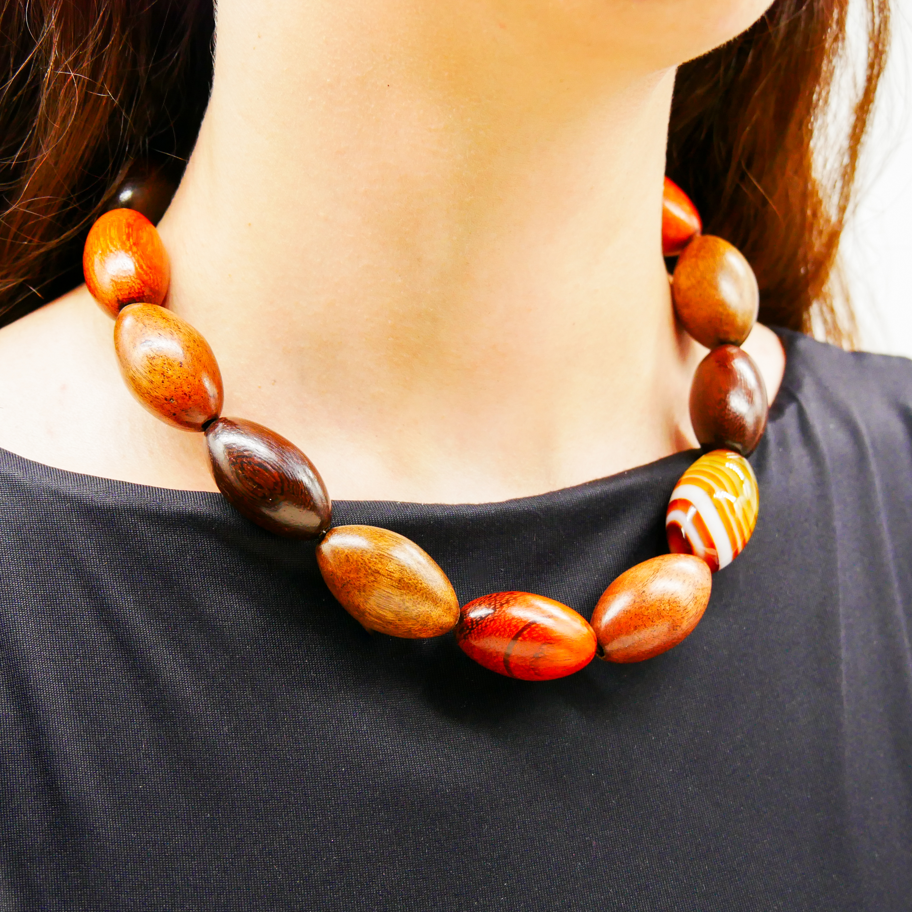 "Woodland", Kette "Olive", Holzoliven - Robles, Bayong, Greywod, Kamagong - Achat Olive "Woodland", Kette "Olive", Holzoliven - Robles, Bayong, Greywod, Kamagong - Achat Olive