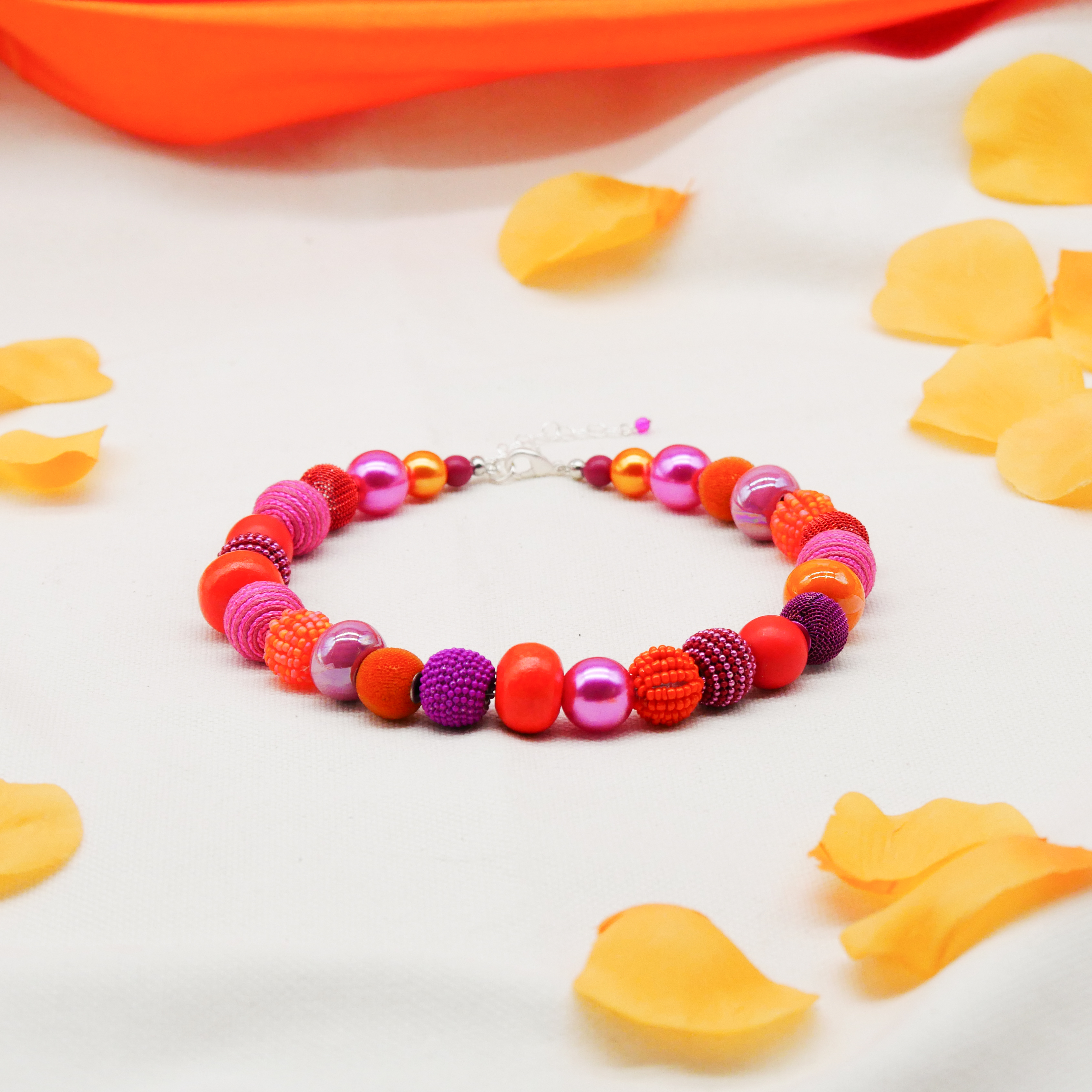 "Bollywood" Kleine Bollywood Ø ca. 16 mm, pink-orange