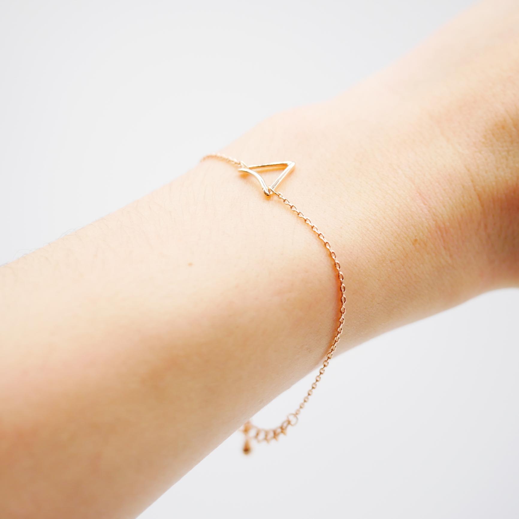 "Fine Filigré" feines Armband, Dreieck, roségold