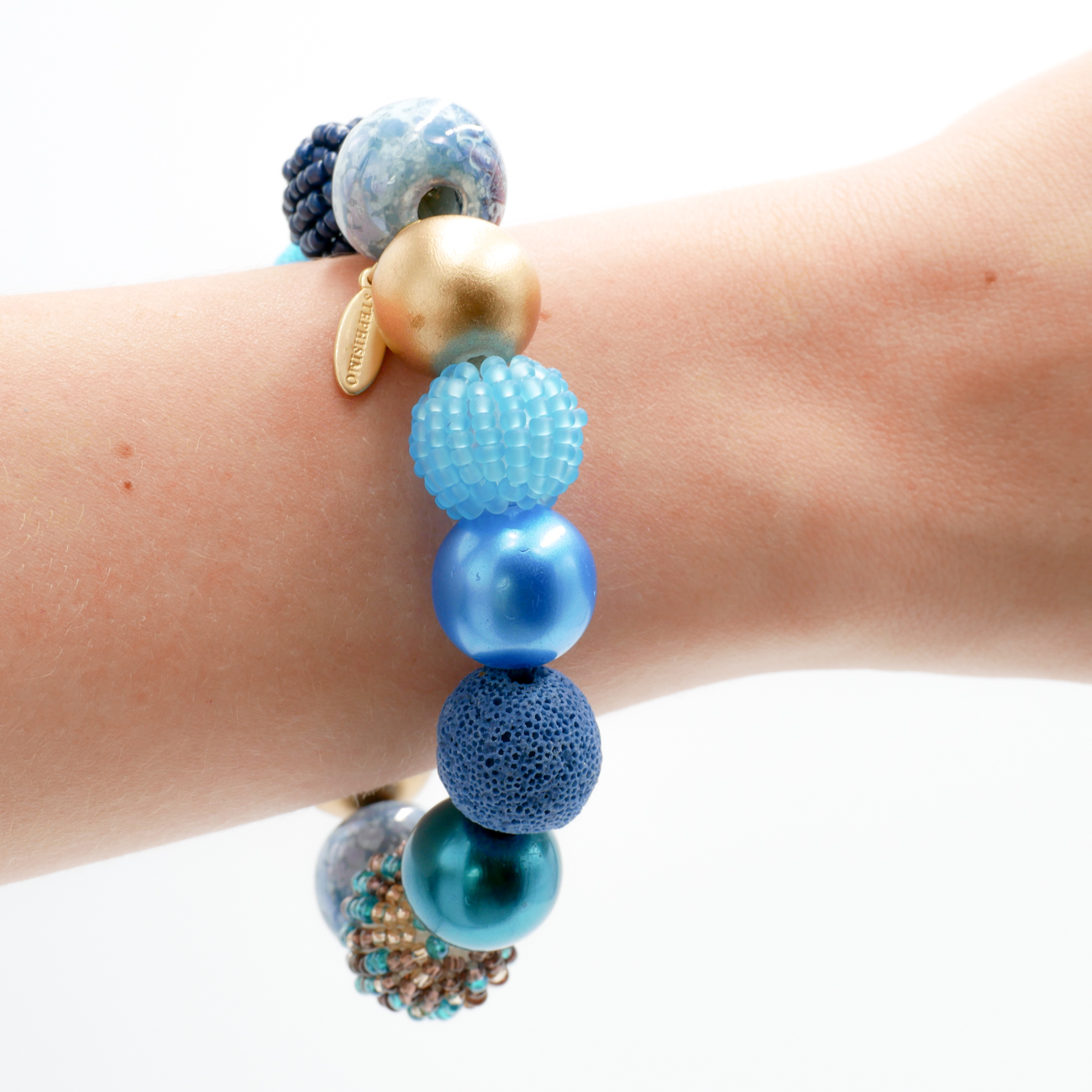 Armband zu "Bollywood"  Blau-Gold