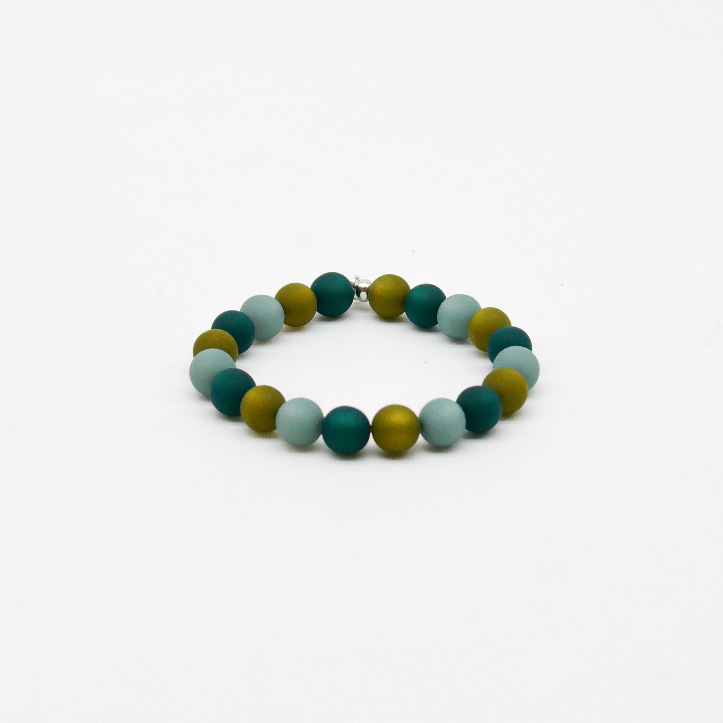 "Color Explosion" Armband auf Gummi Polarisperlen ø 10 mm, Ozean