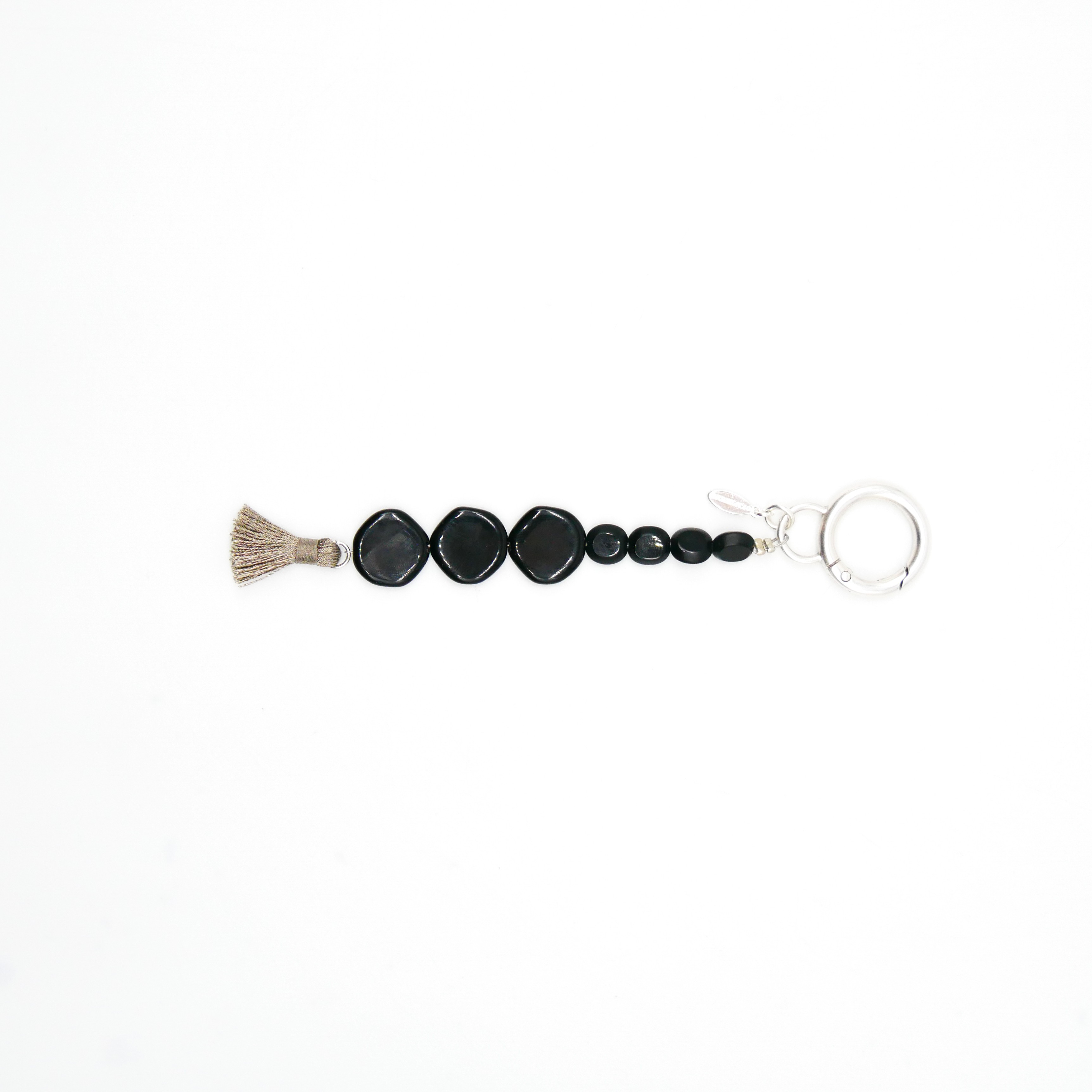 "Lucky Pendant" Anhänger, 1 Stang Glasperlen schwarz mit Quaste
