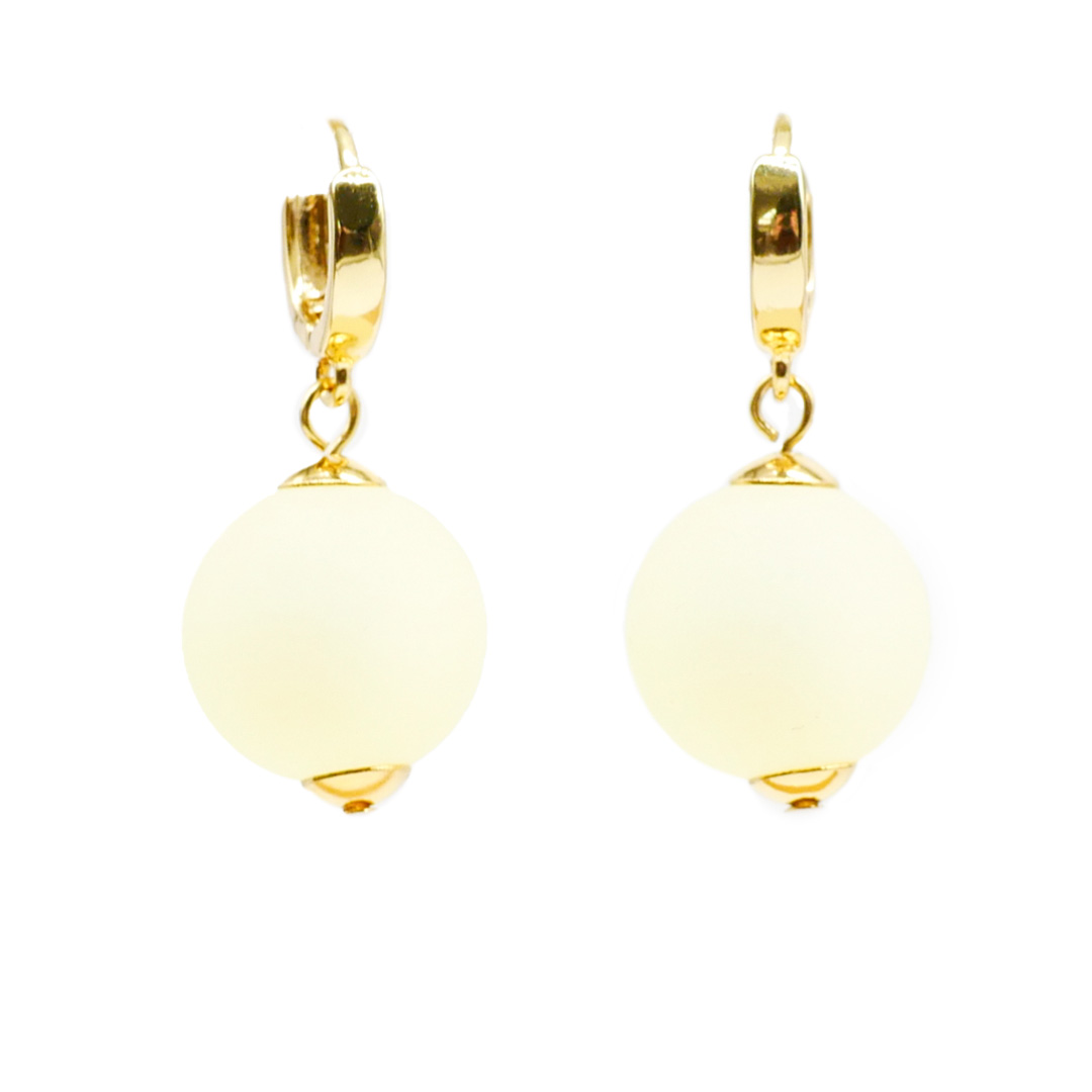 "Color Explosion" Ohrhänger gold mit Polaris-Perle - zitrone