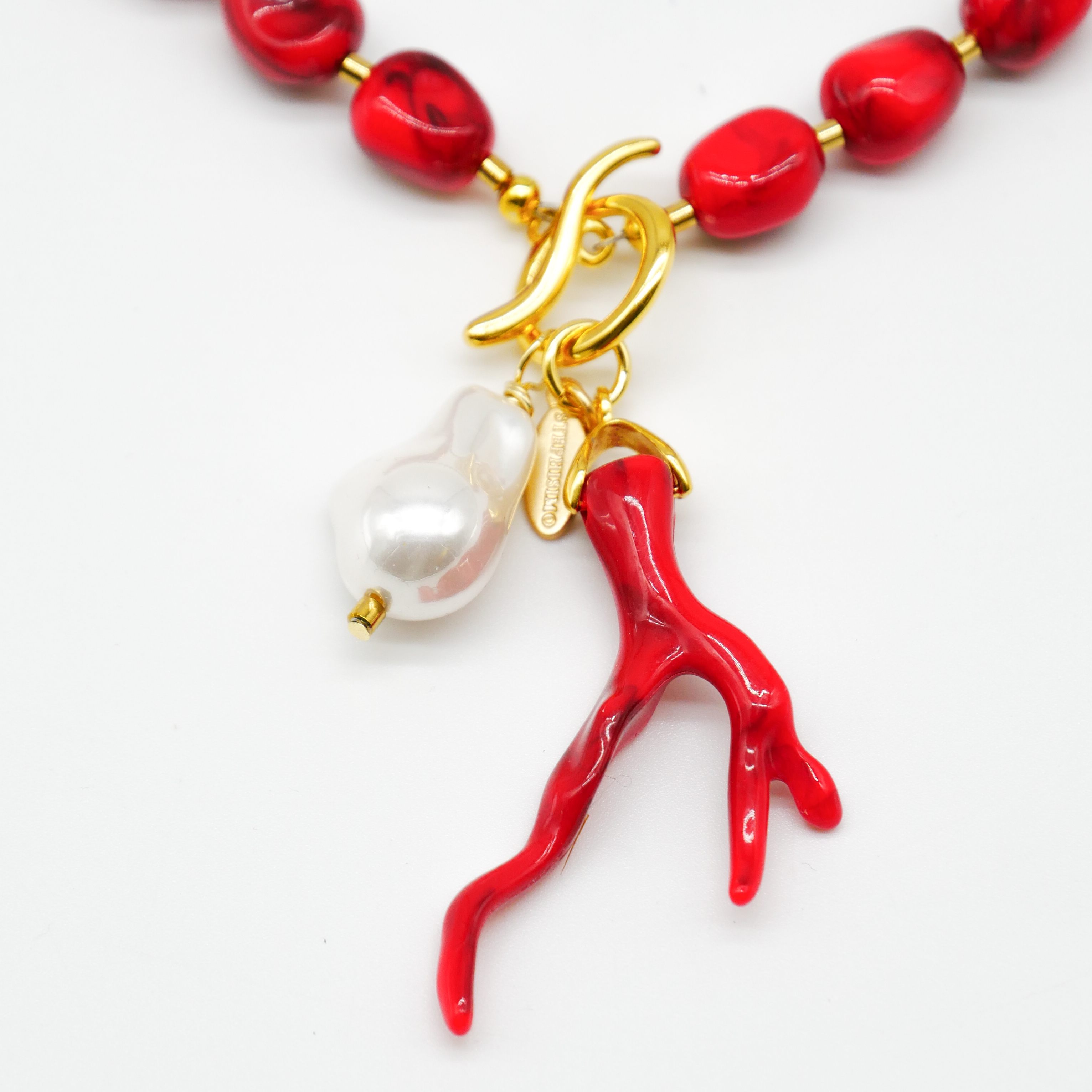  "Summer Feeling" Kette "Coral Sea" Resinperlen                        