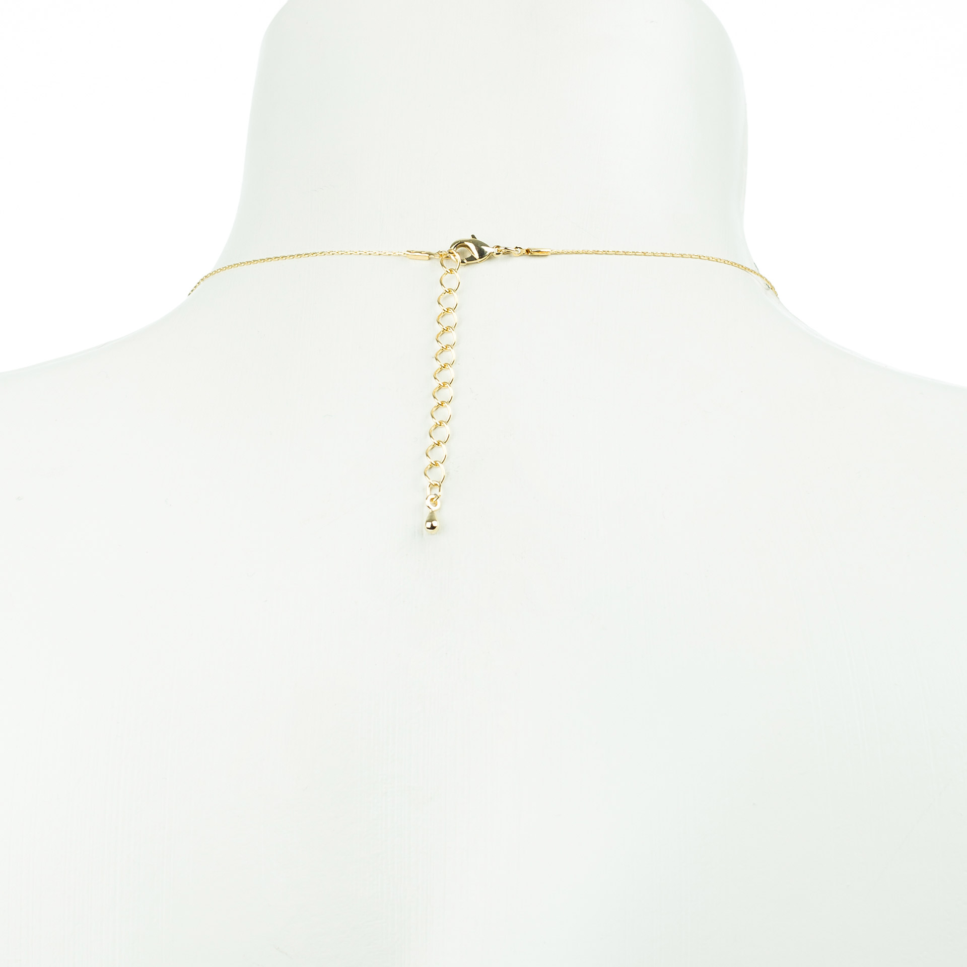 "Fine Filigré" feine kurze Metallkette, Kompass, vergoldet